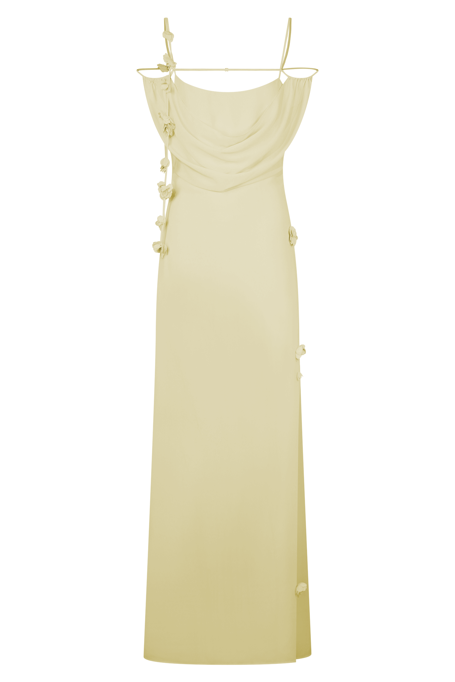 Rosalie Floral Chiffon Maxi Dress - Pastel Lemon - Image 7