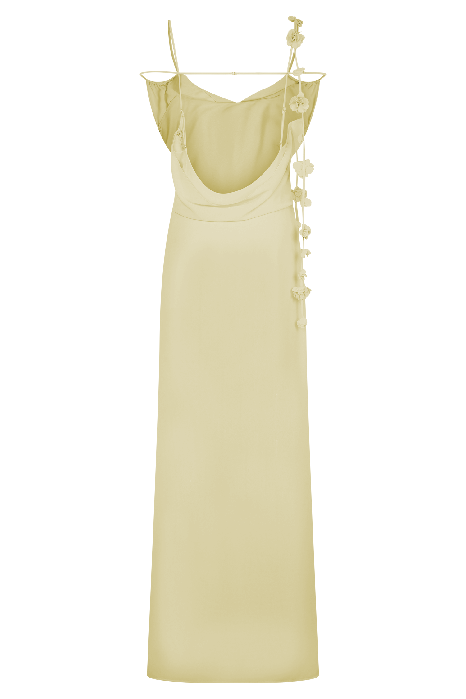Rosalie Floral Chiffon Maxi Dress - Pastel Lemon - Image 6