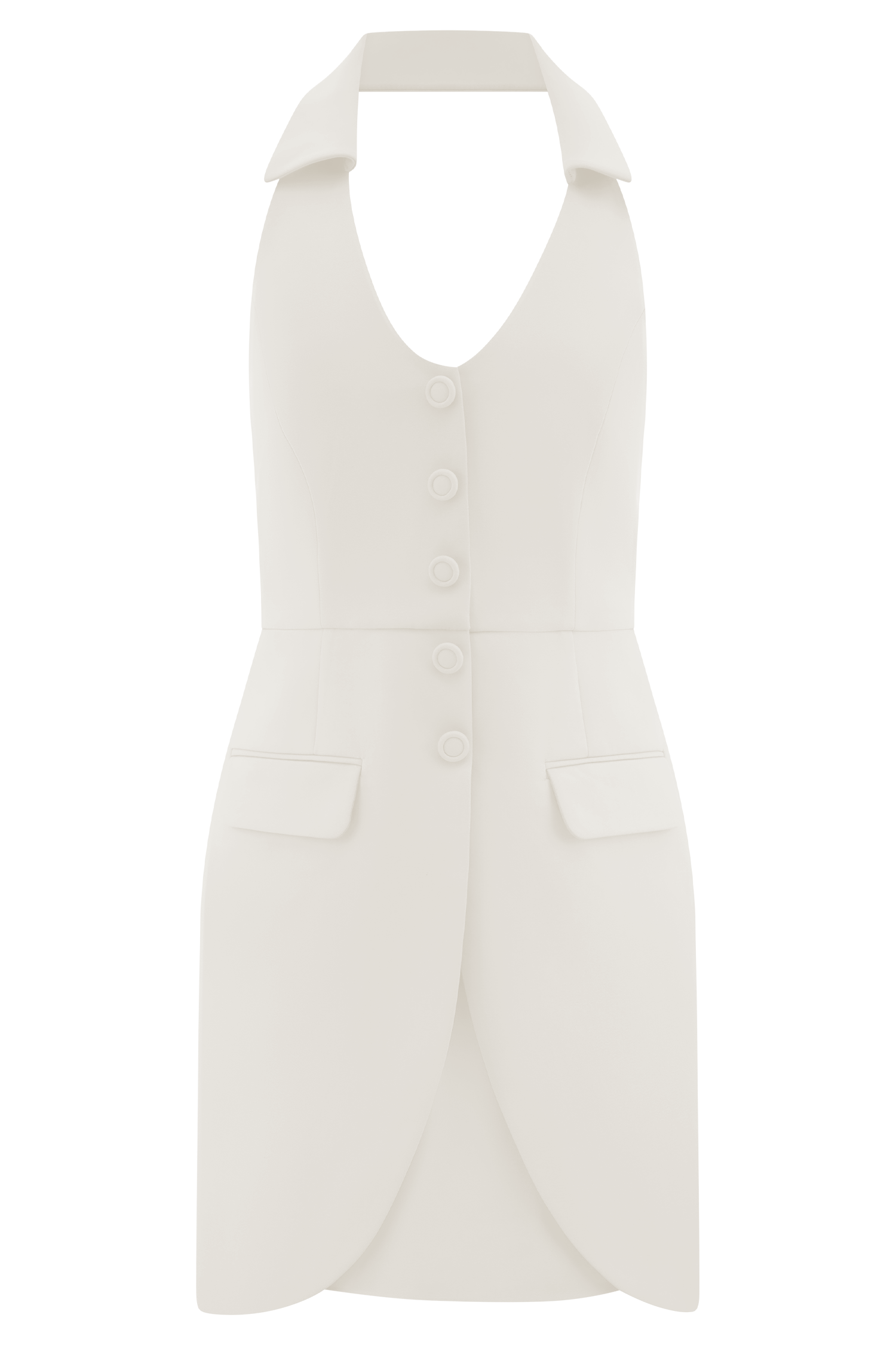 Ruth Cotton Halter Mini Dress - Ivory - Image 7