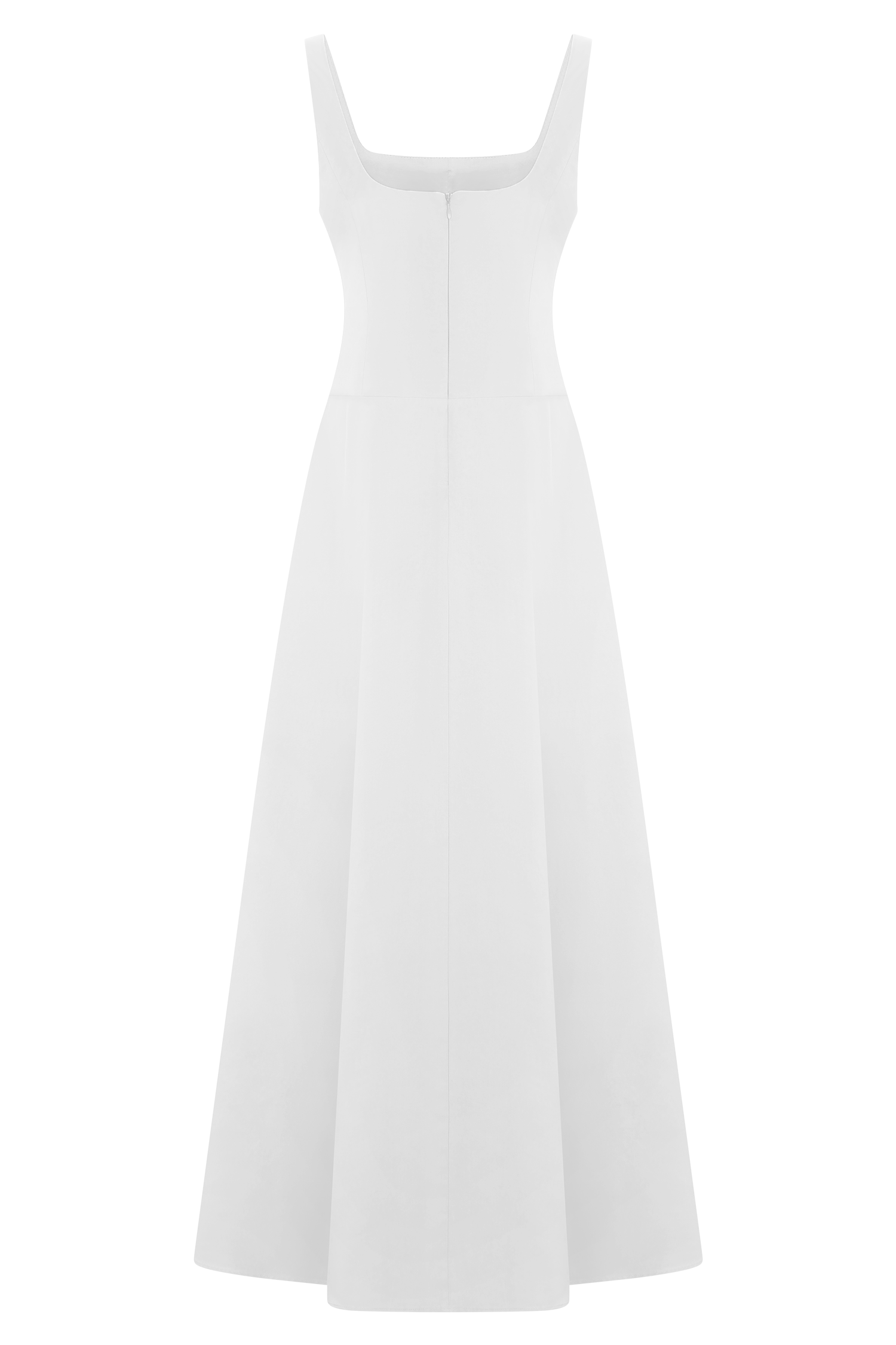 Salma Drop Waist Cotton Maxi Dress - White - Image 7