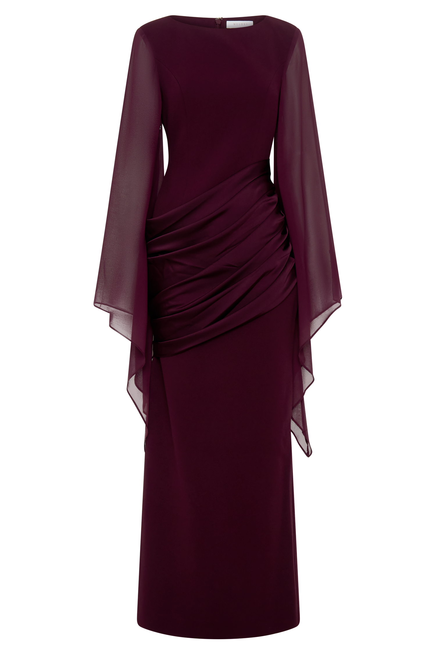 Samantha Waterfall Sleeves Maxi Dress - Wine - Image 11
