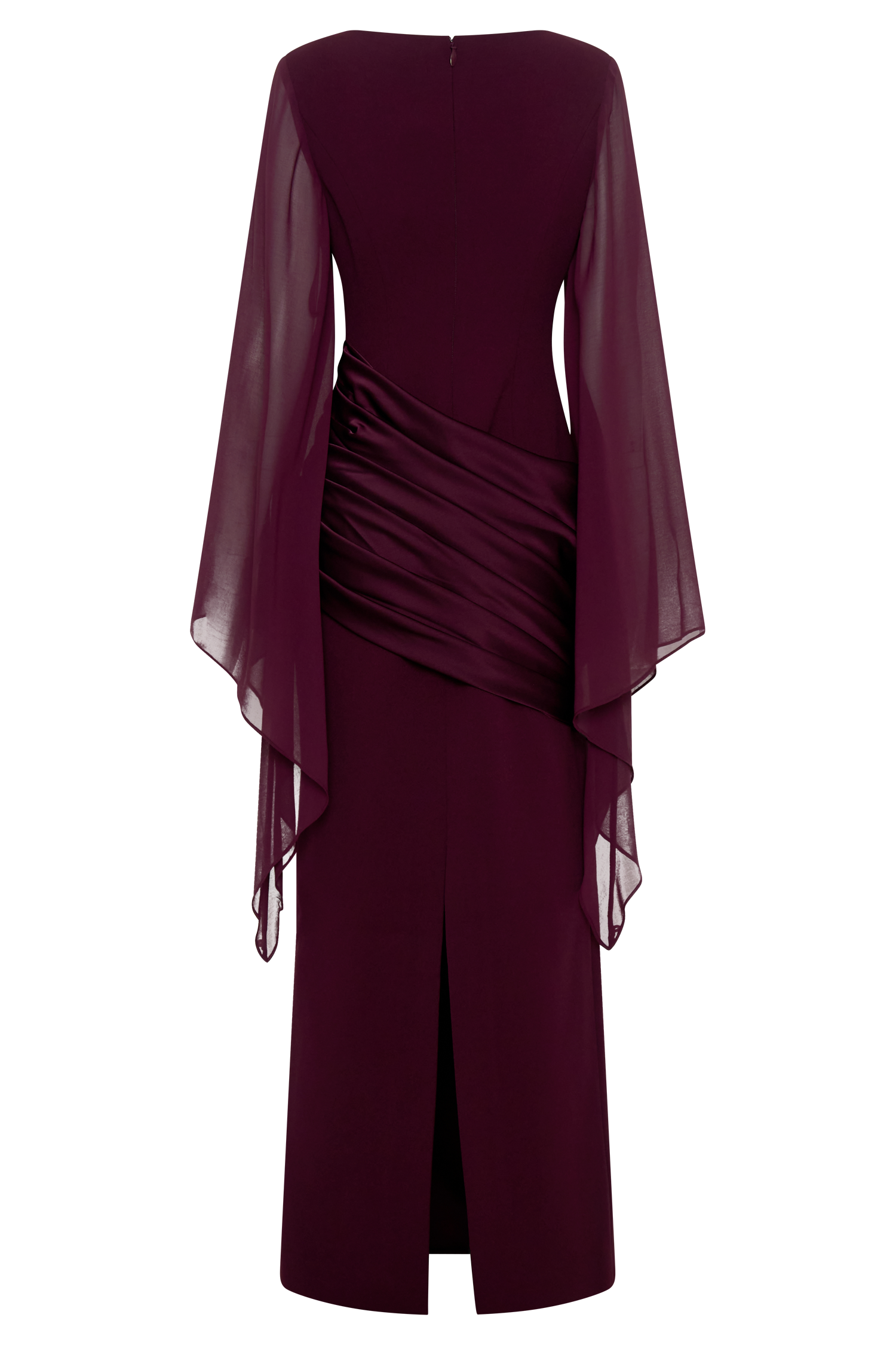 Samantha Waterfall Sleeves Maxi Dress - Wine - Image 10