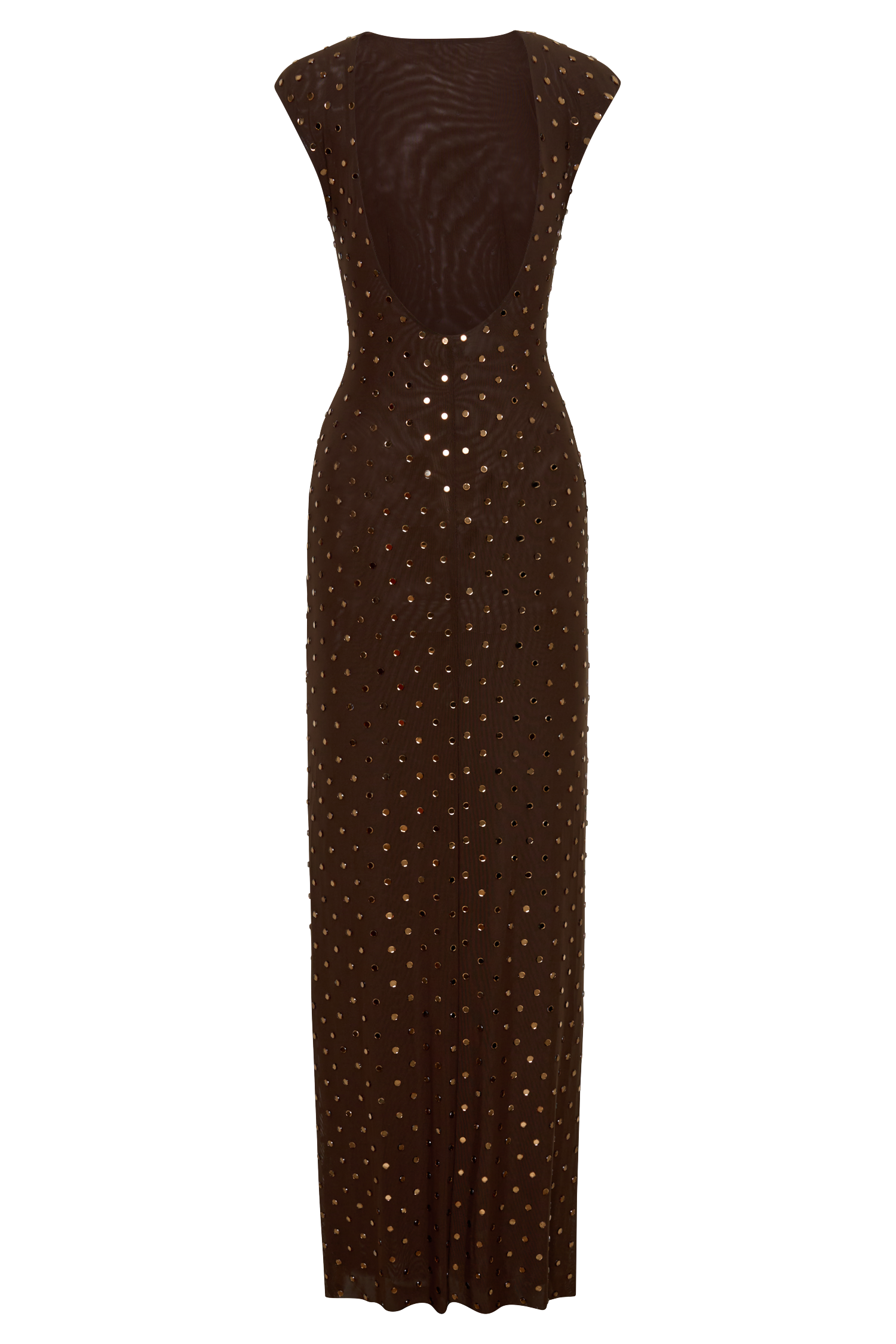 Samara Sleeveless Diamante Maxi Dress - Chocolate - Image 10