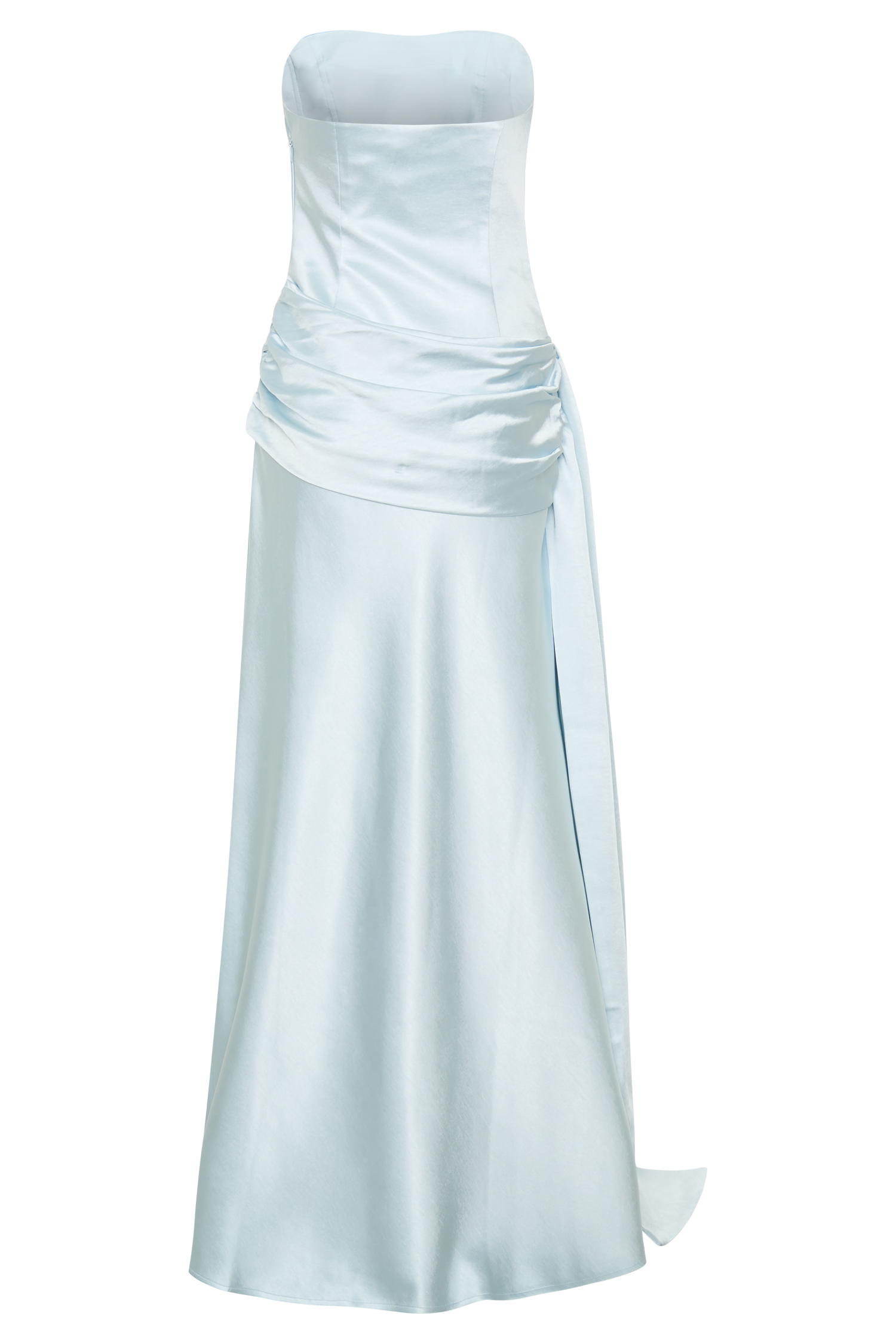 Sarah Strapless Maxi Dress With Waist Tie - Ice Blue - Image 10