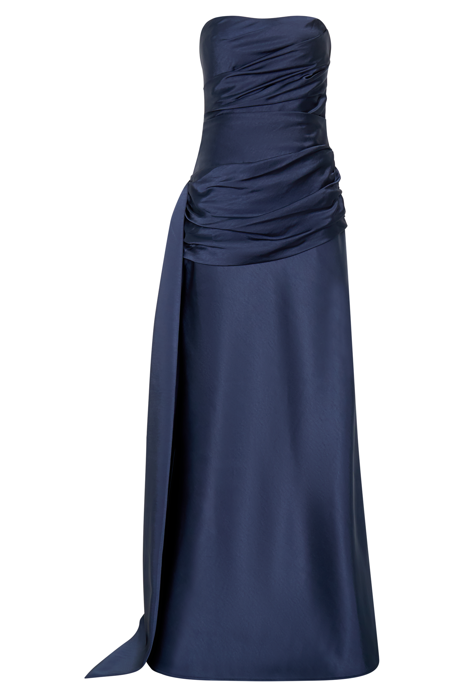 Sarah Strapless Maxi Dress With Waist Tie - Navy - Image 9