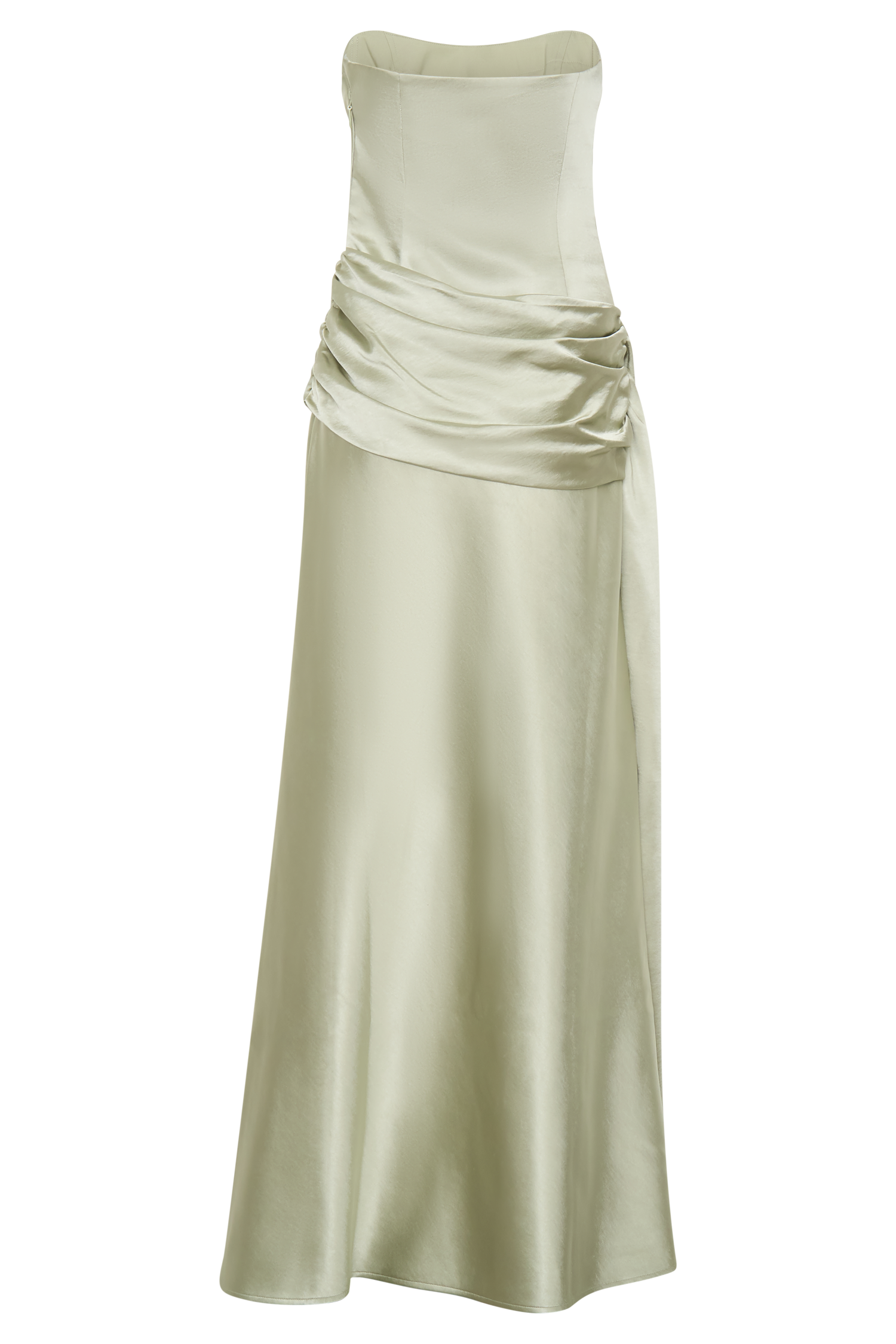 Sarah Strapless Maxi Dress With Waist Tie - Sage - Image 6