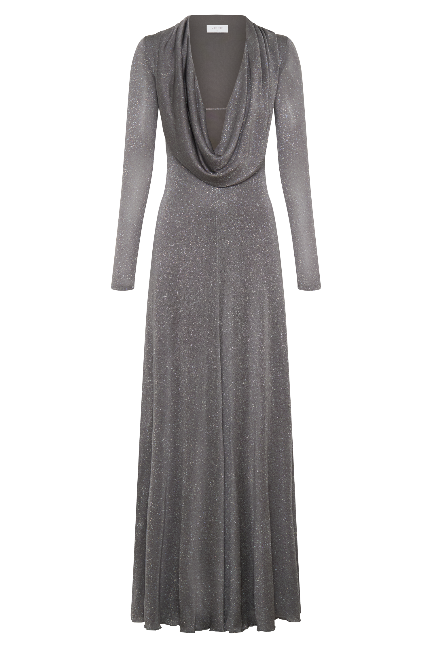 Scarlet Lurex Cowl Maxi Dress - Silver - Image 11