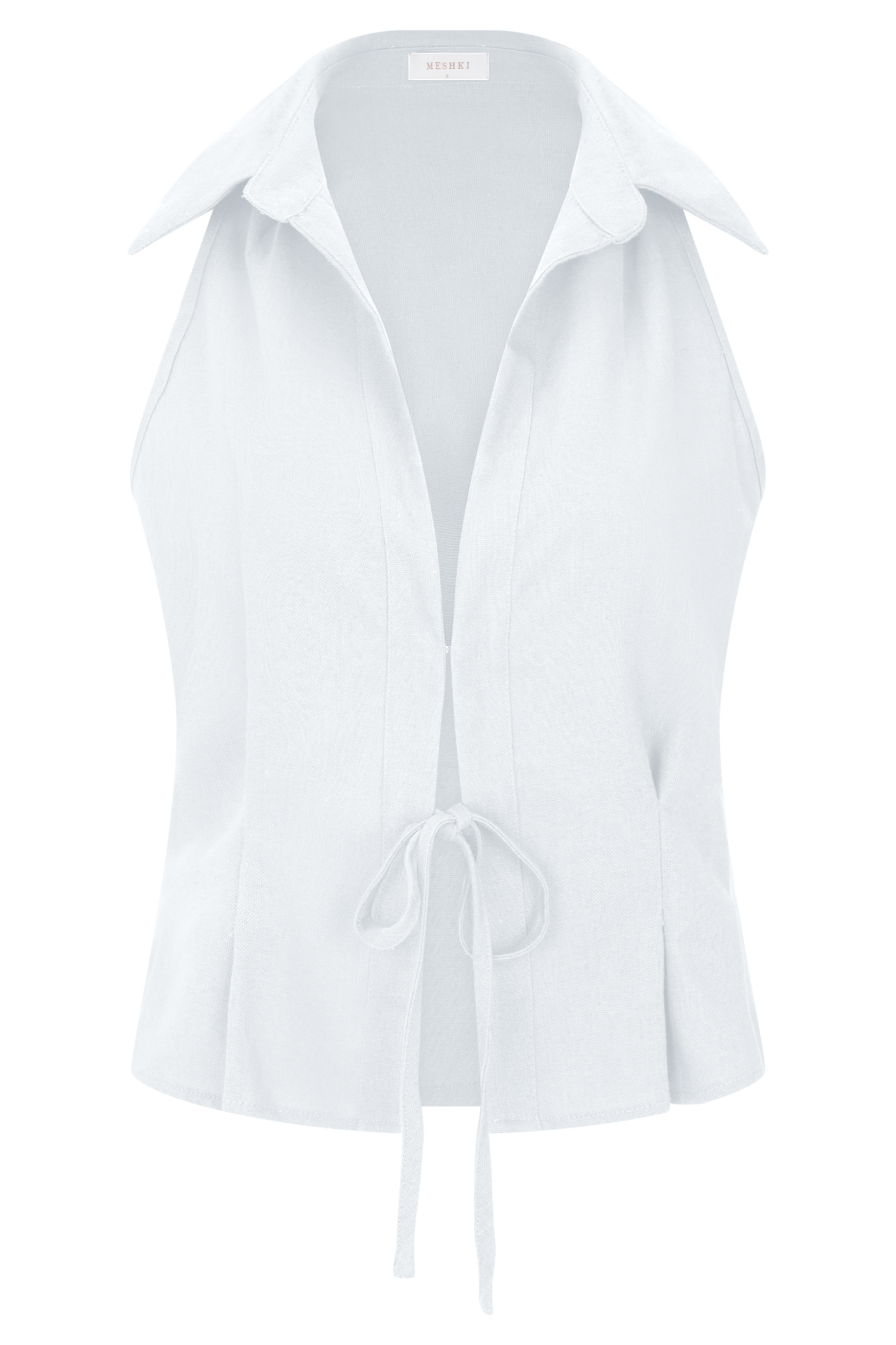 Scout Sleeveless Linen Shirt - White - Image 13