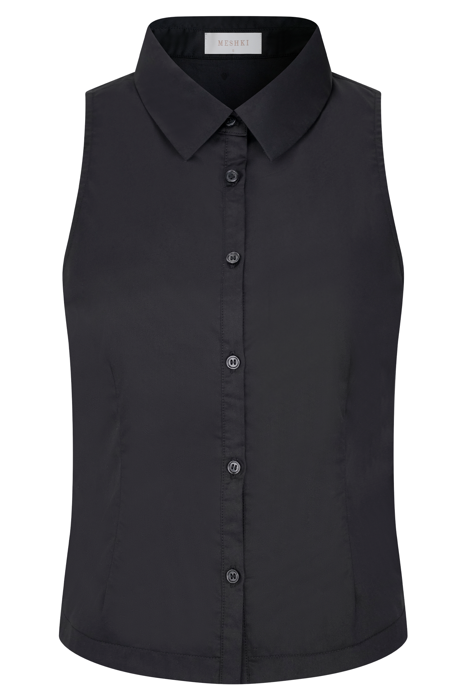 Selene Sleeveless Halter Shirt - Black - Image 9