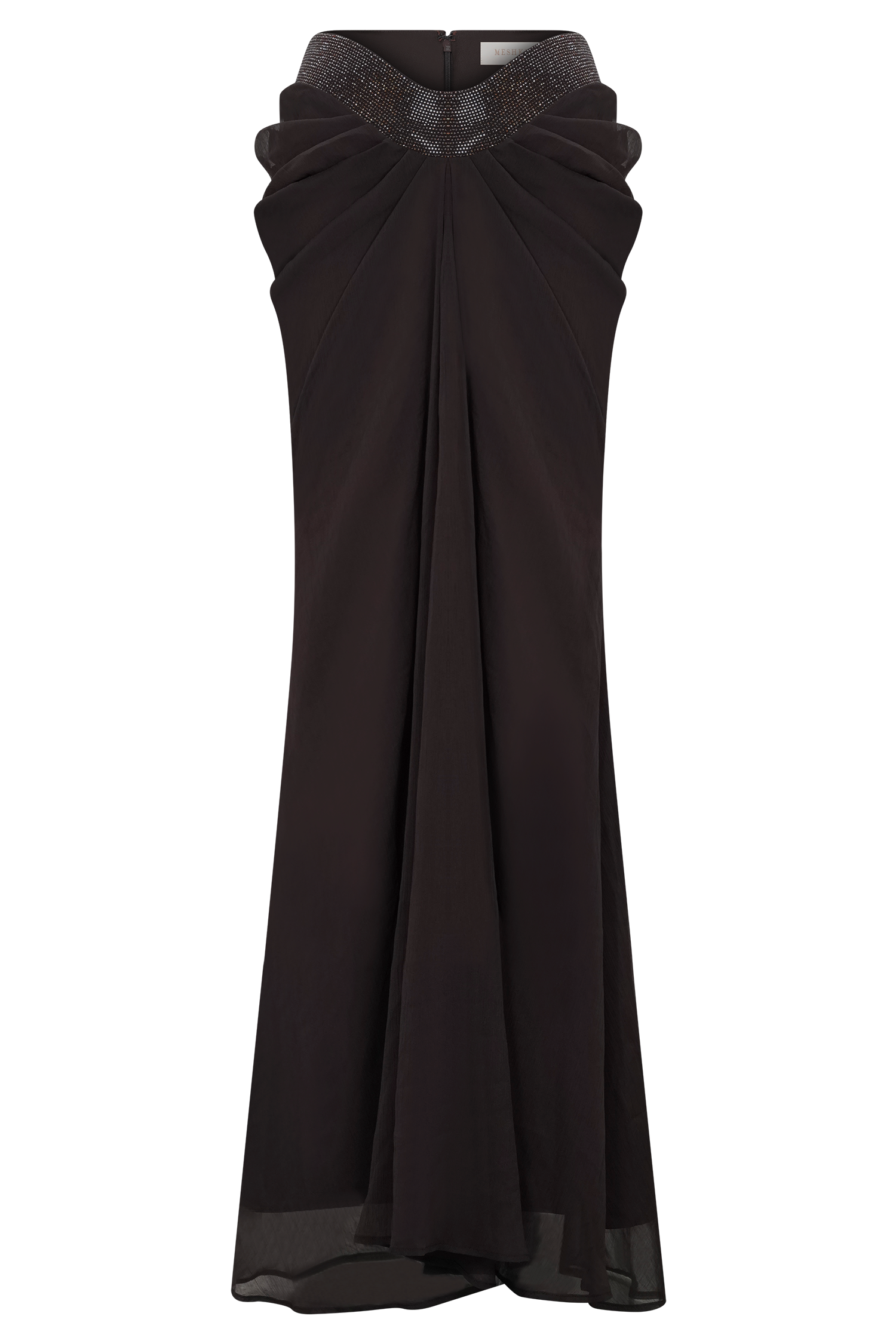 Siren Satin And Diamante Maxi Skirt - Dark Chocolate - Image 11