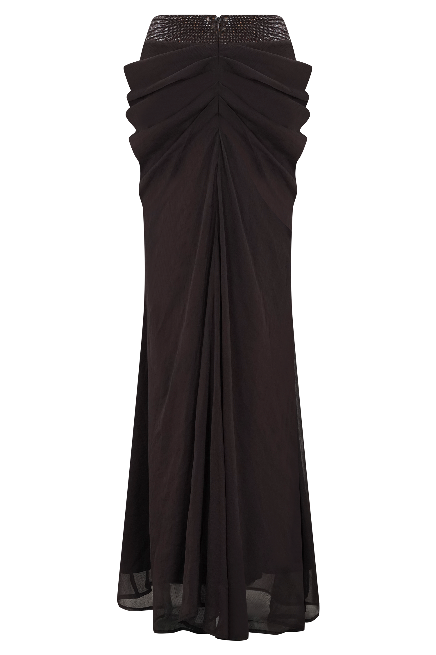 Siren Satin And Diamante Maxi Skirt - Dark Chocolate - Image 10