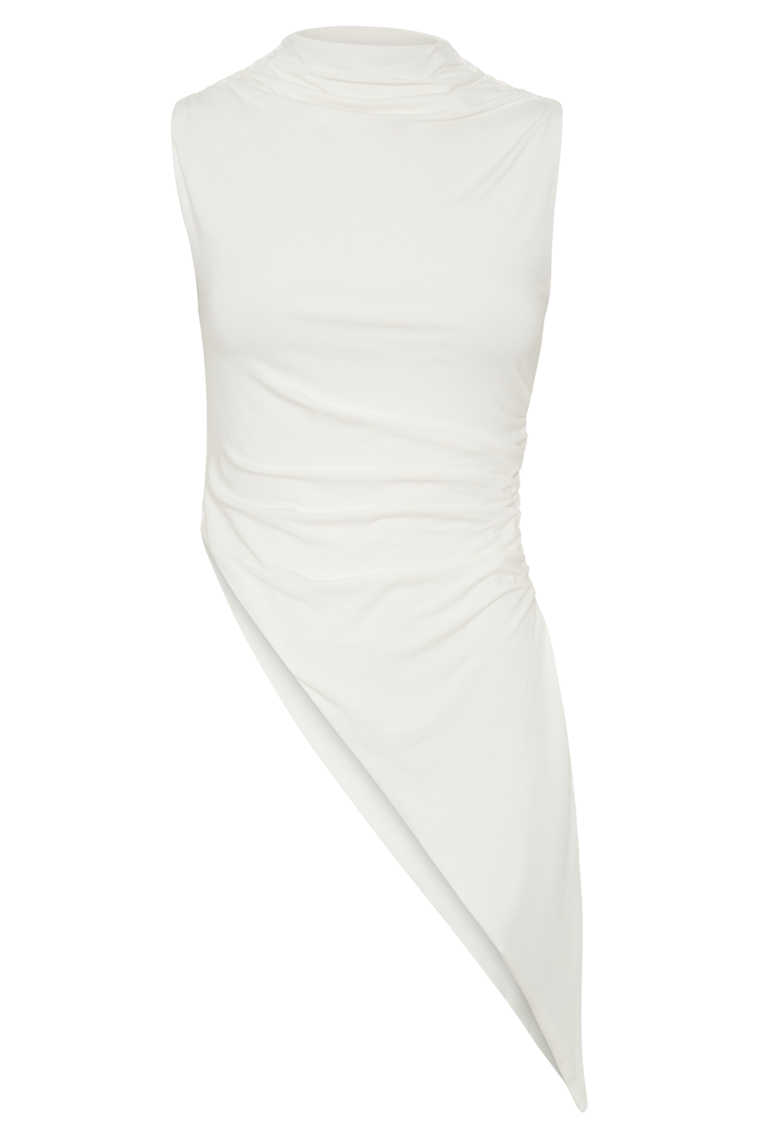 Suong High Neck Gathered Top - White - Image 9