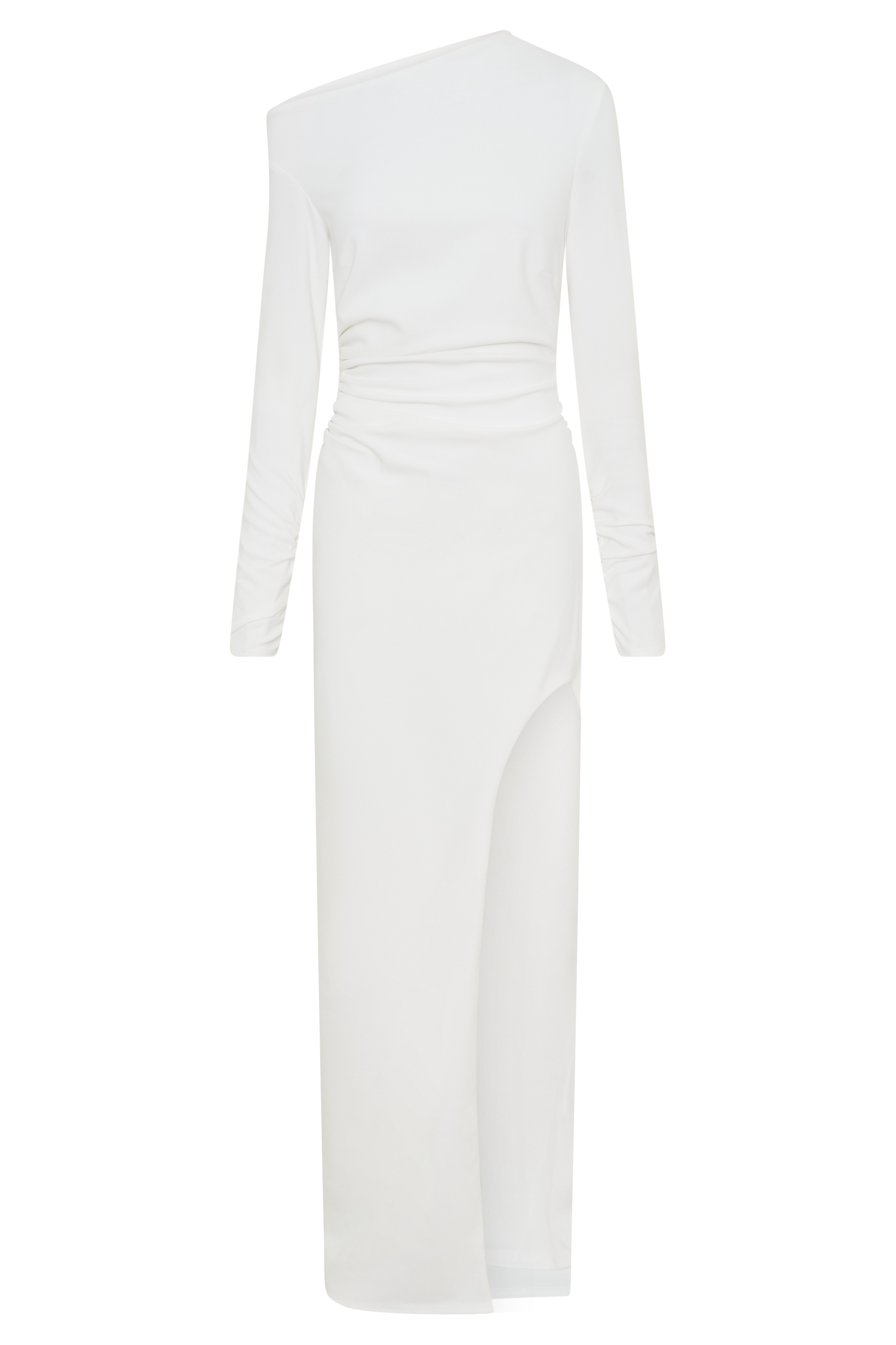 Thalyn Crepe Maxi Dress With Split - White - Image 9