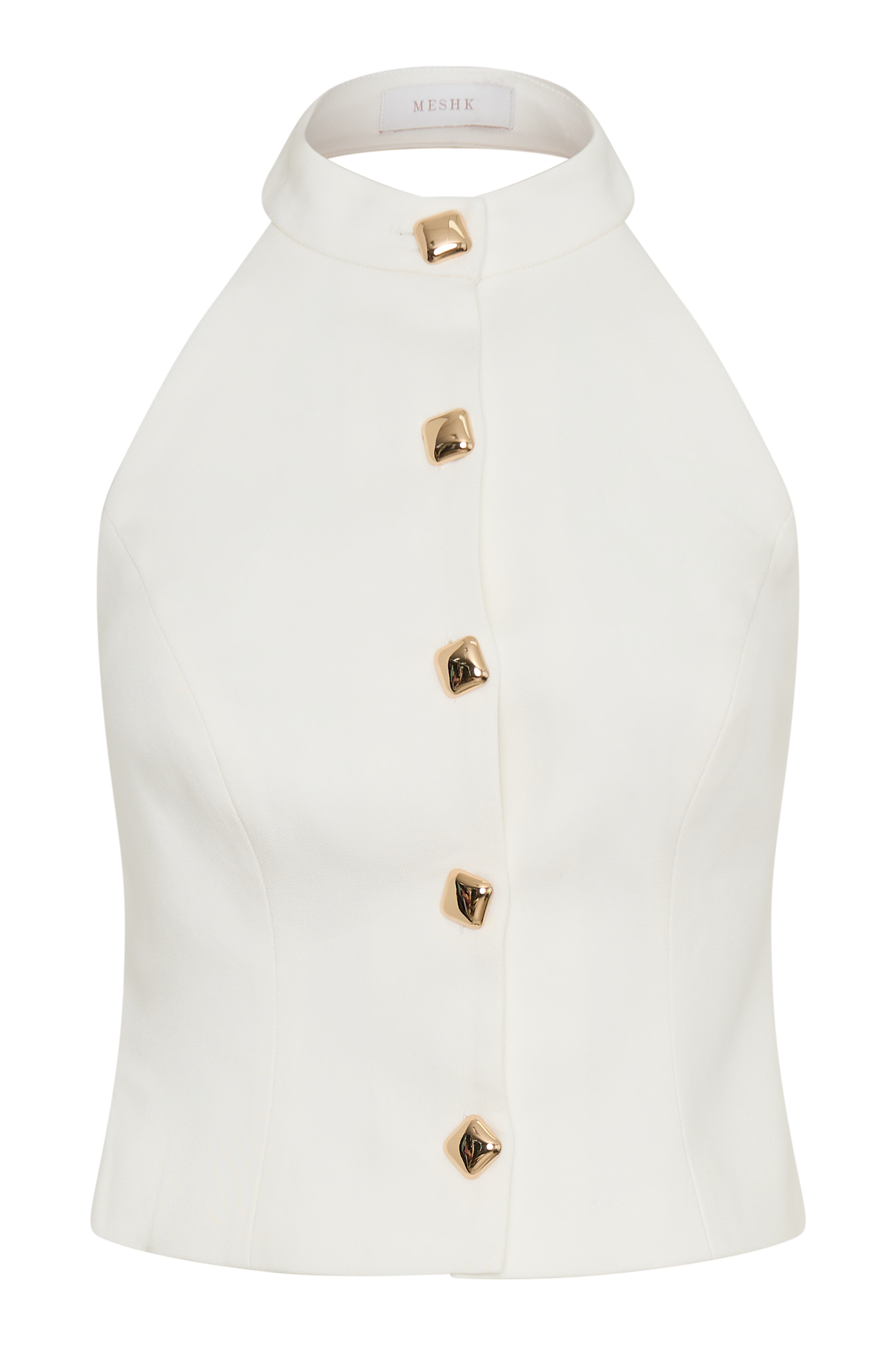 Tiara Halter Neck Suiting Top - White - Image 7