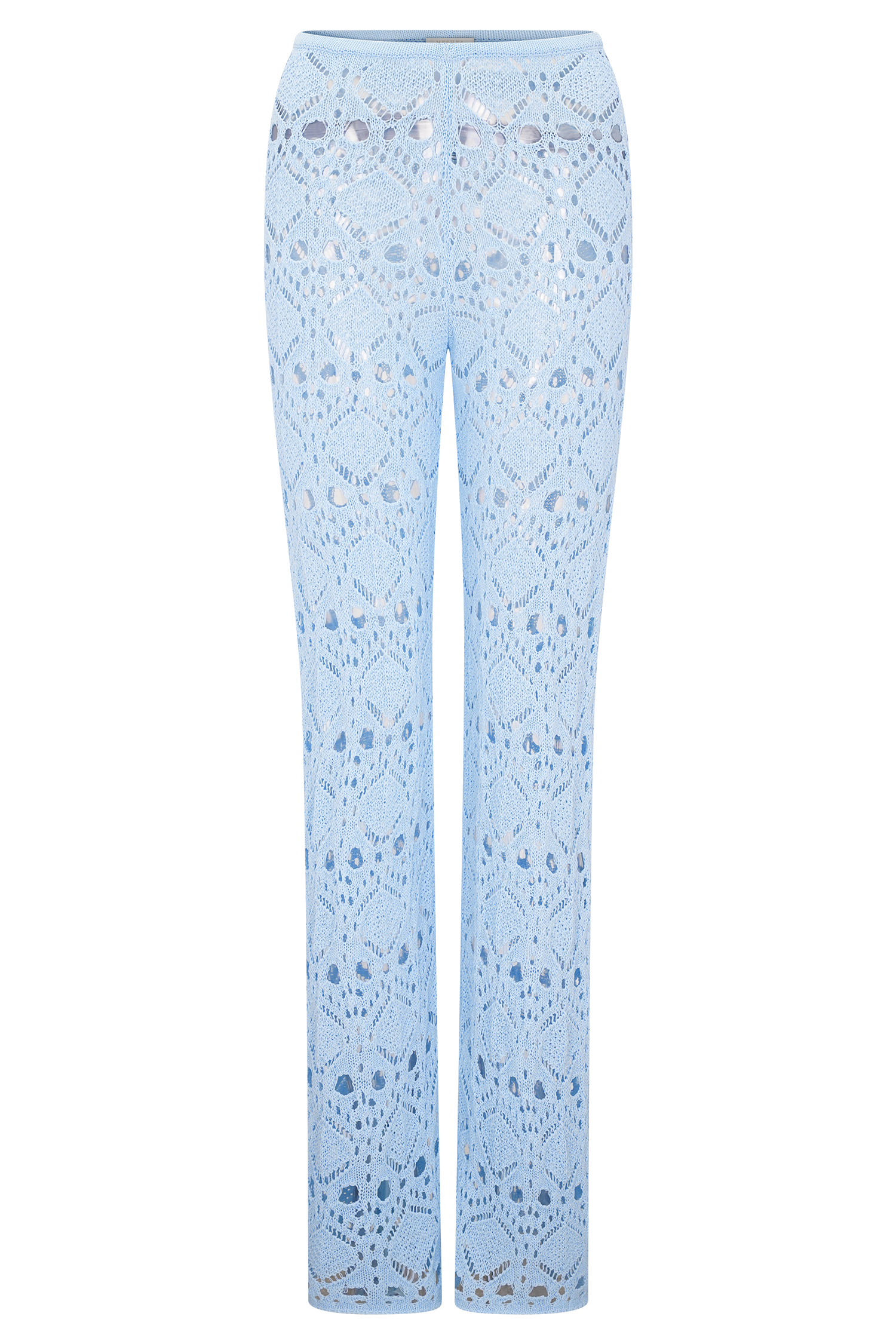 Trena Crochet Knit Pants - Sky Blue - Image 9