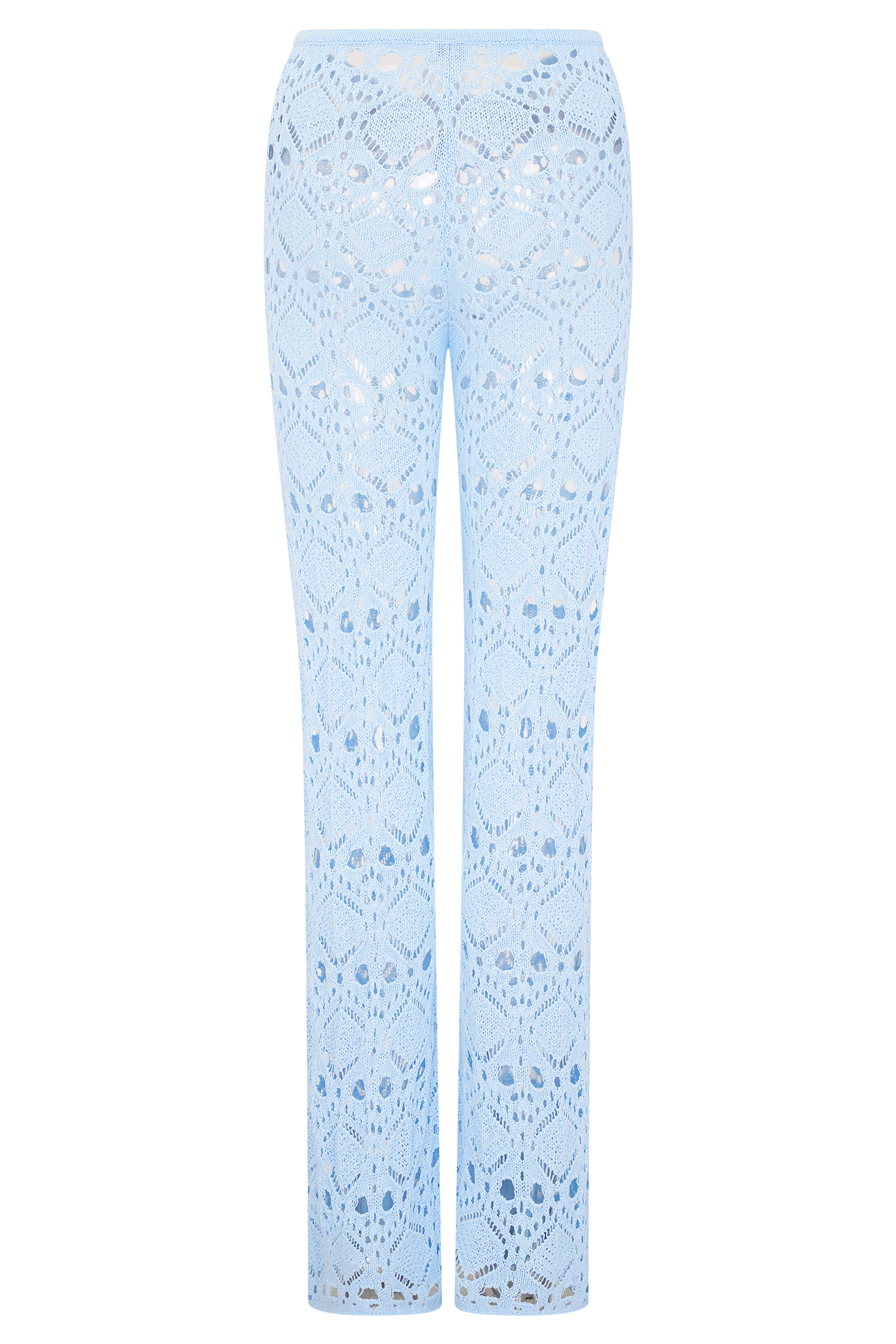 Trena Crochet Knit Pants - Sky Blue - Image 8