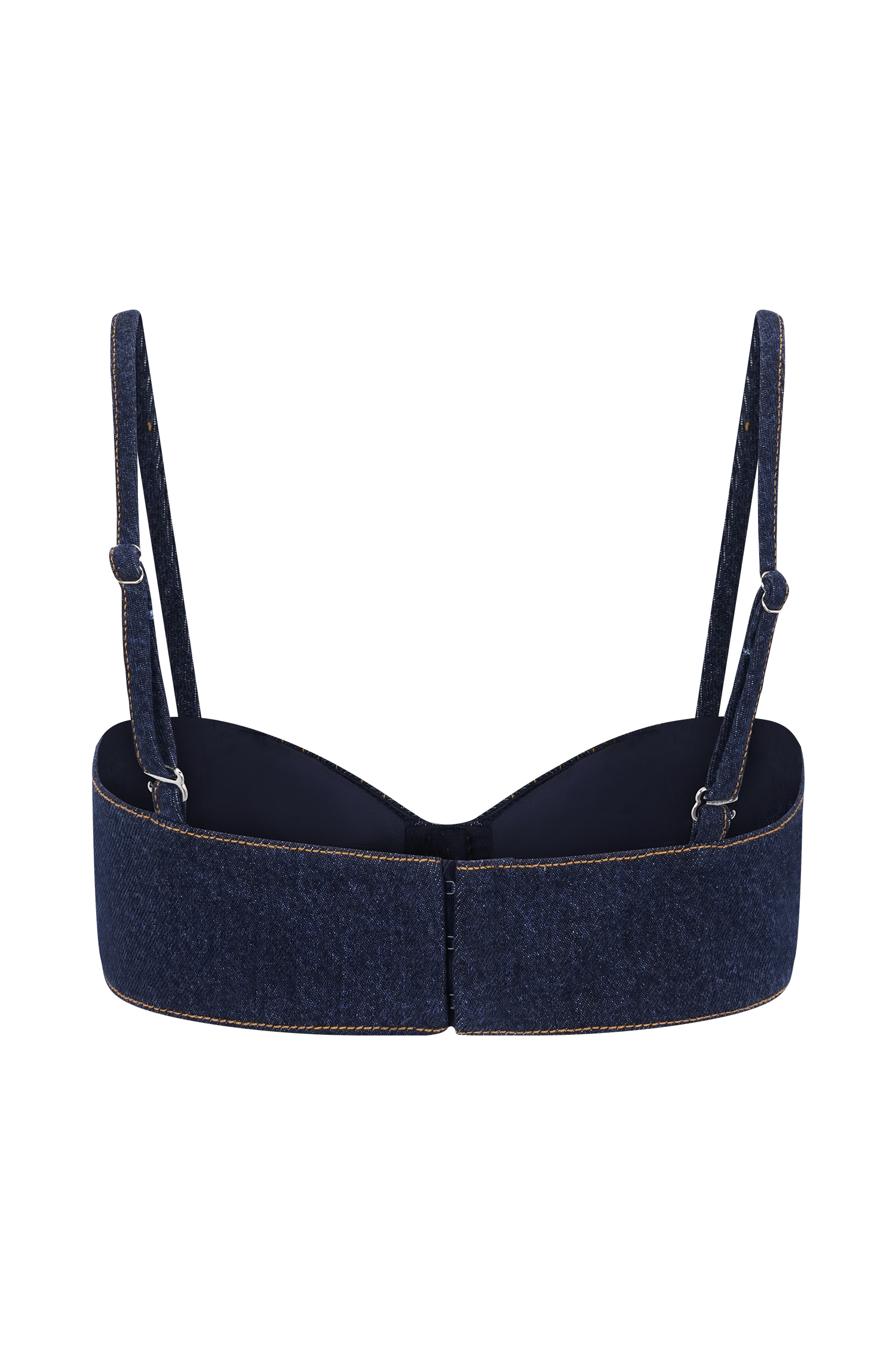 Belle Denim Cropped Bralette - Indigo Blue - Image 8