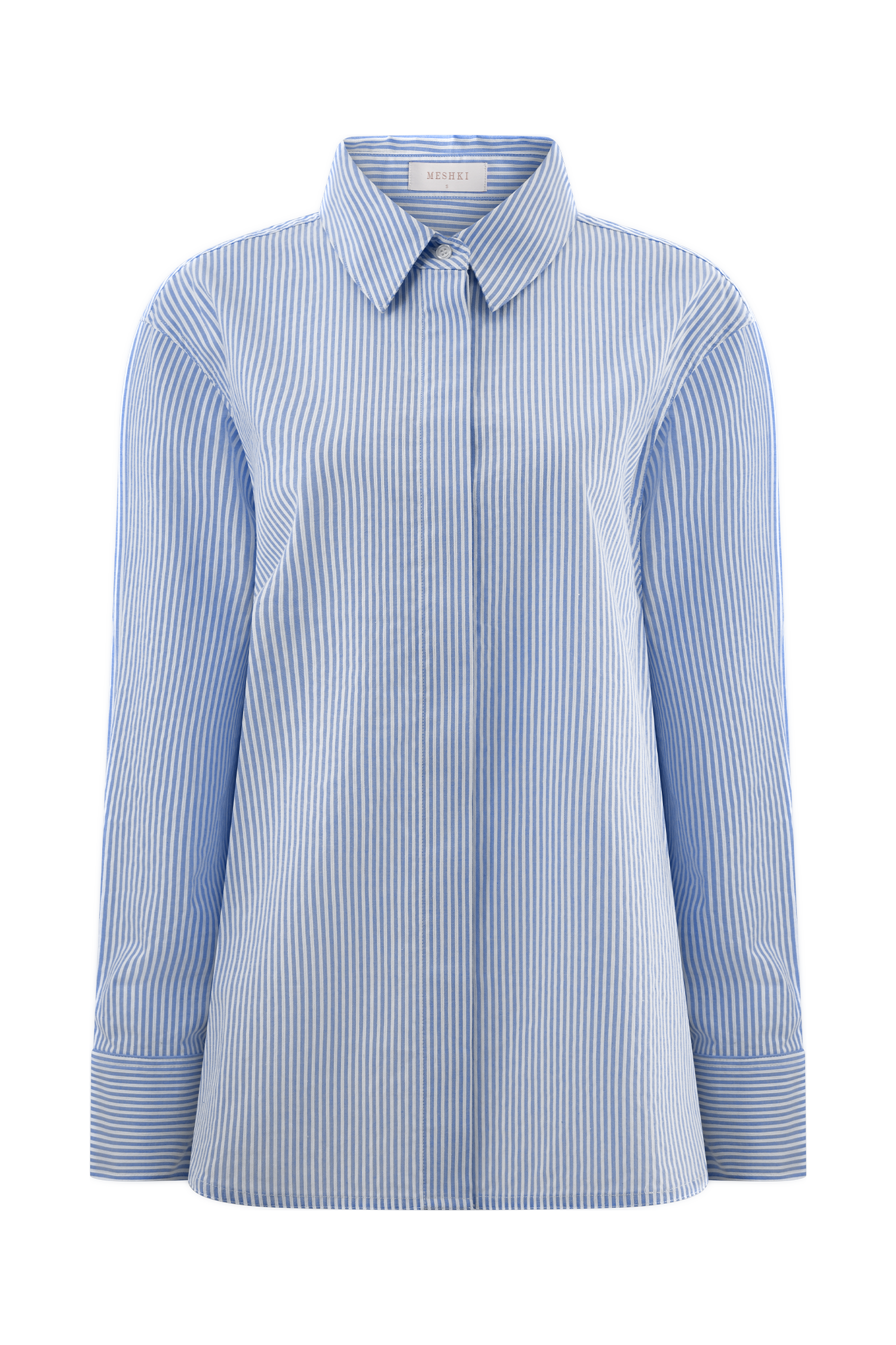 Hansen Oversized Shirt - Blue Pinstripe - Image 11