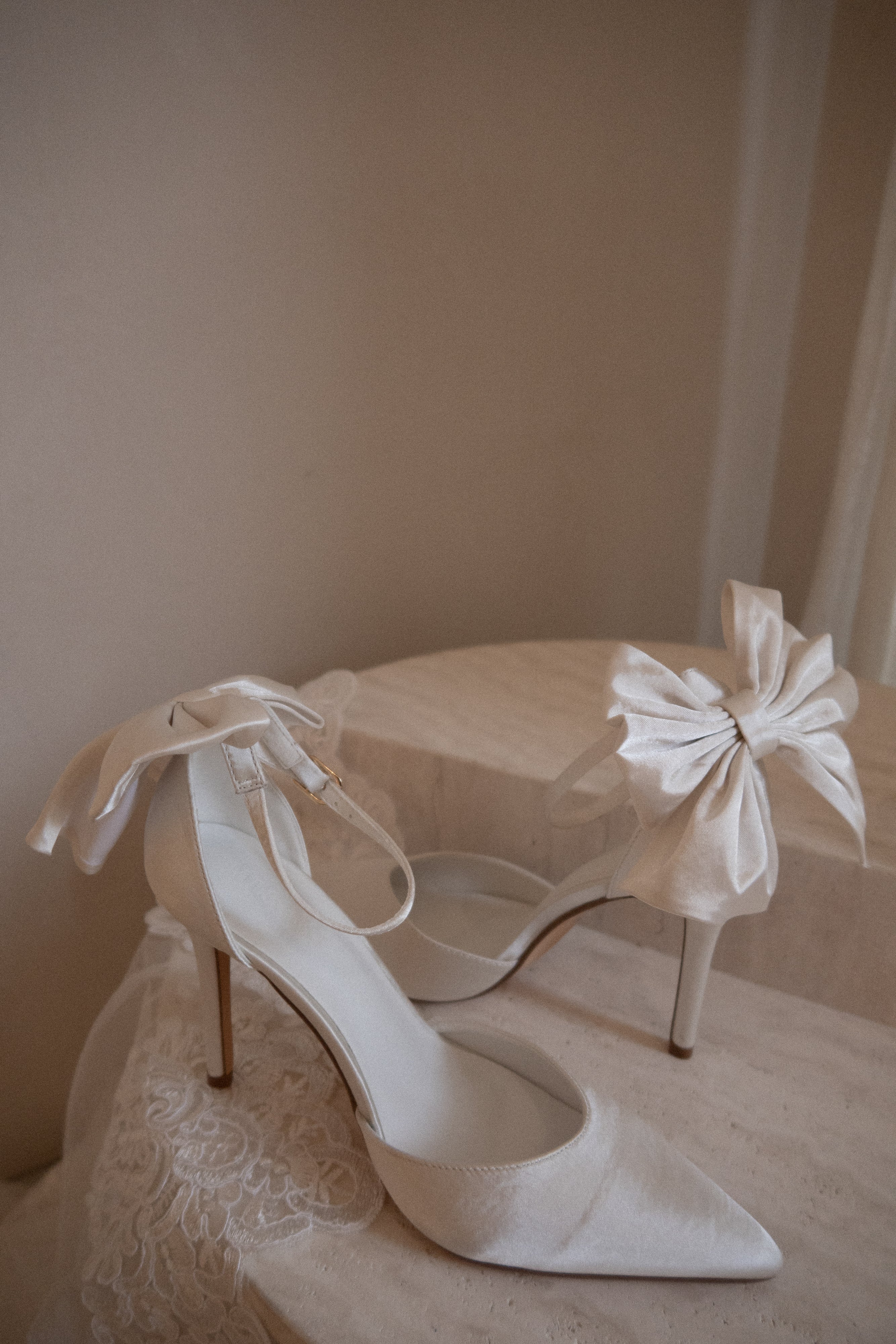 Alternative view of Charmed Satin Bow Heel - White