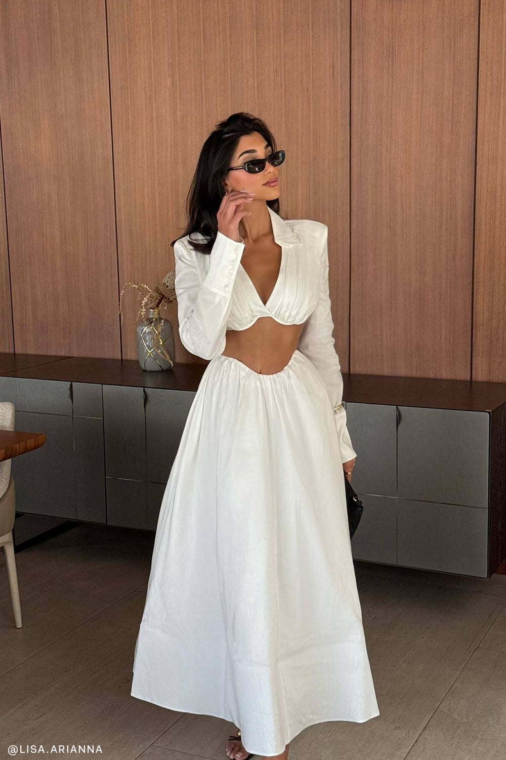 Alternative view of Greta Gathered Maxi Skirt - White