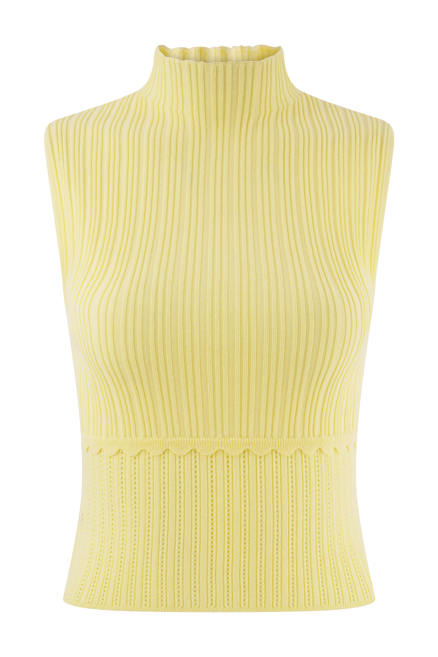 Indy Pointelle Knit Top - Lemon - Image 9