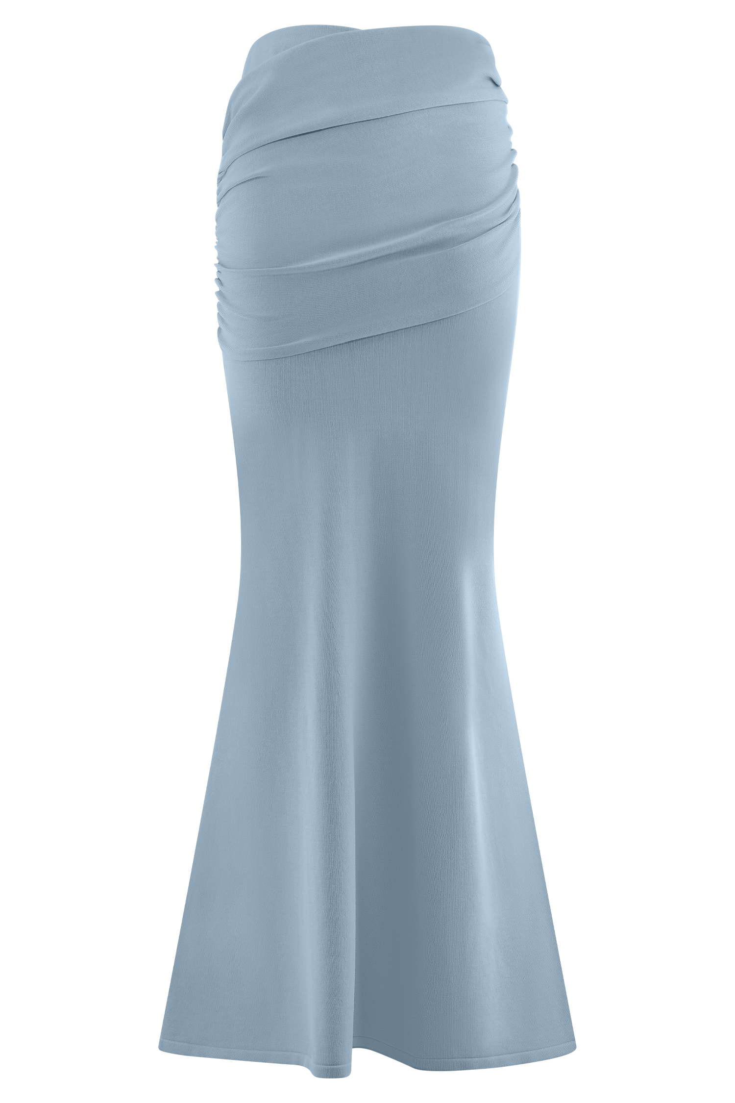 Irene Gathered Knit Maxi Skirt - Blue - Image 9