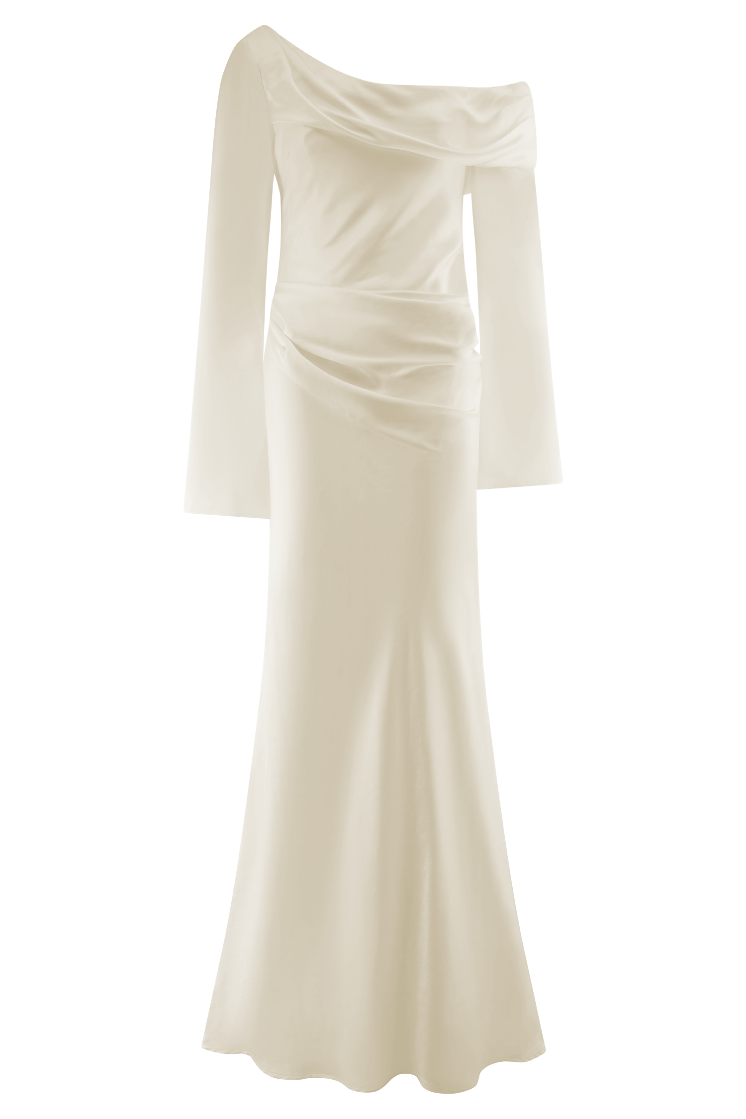 Iris Long Sleeve Satin Maxi Dress - Blush Gold - Image 7