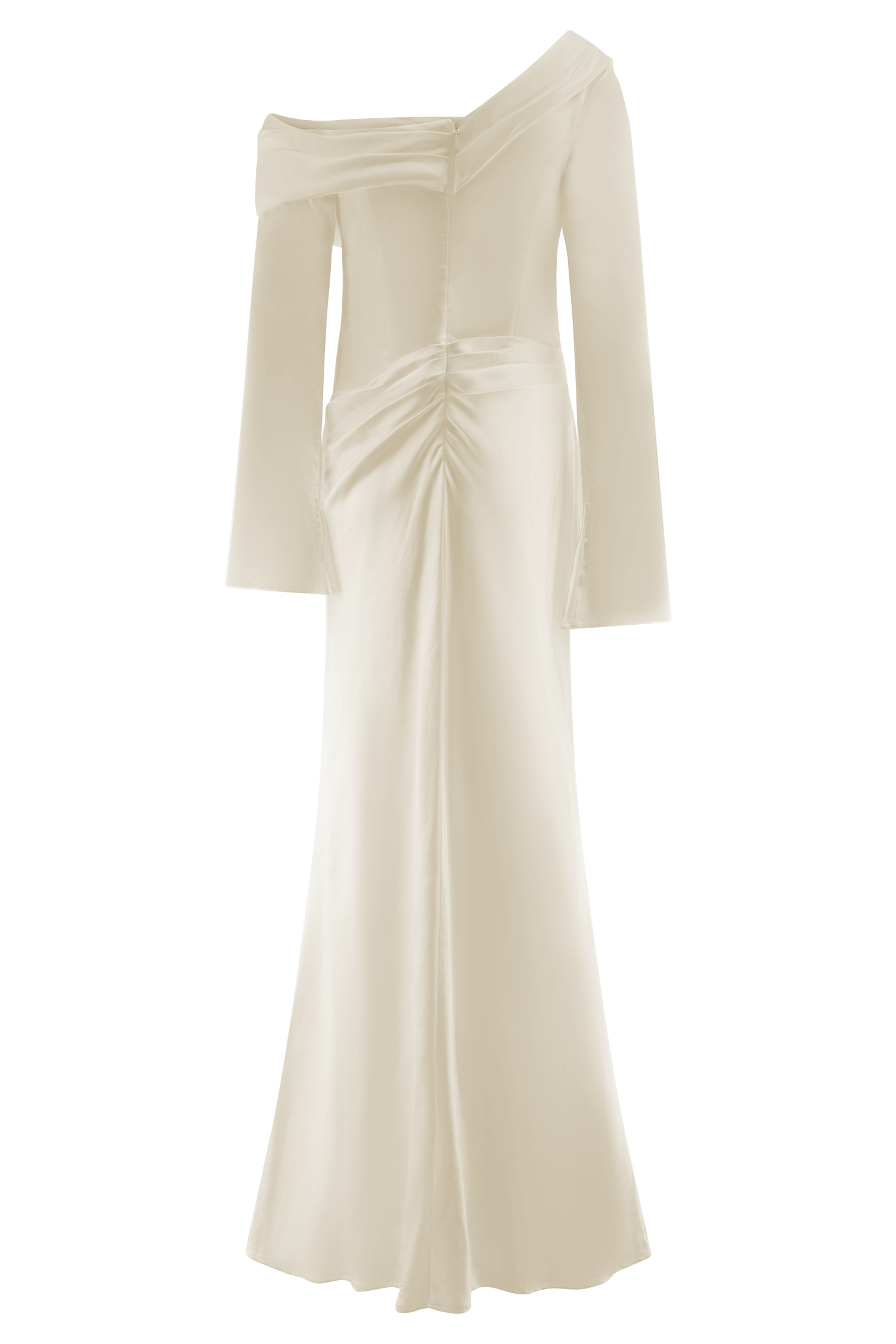 Iris Long Sleeve Satin Maxi Dress - Blush Gold - Image 6