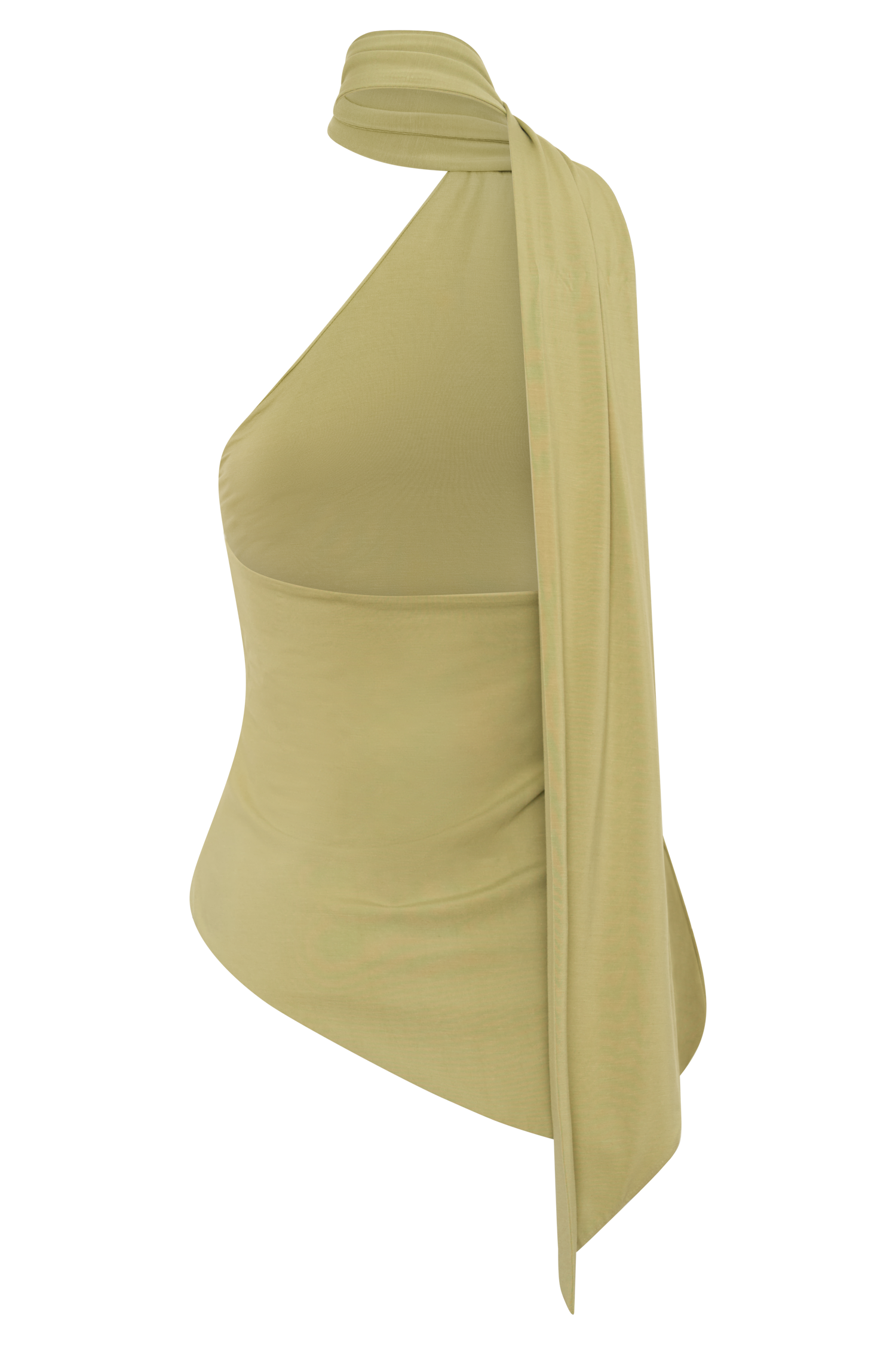 Jemma One Shoulder Tie Top - Apple Sage - Image 8