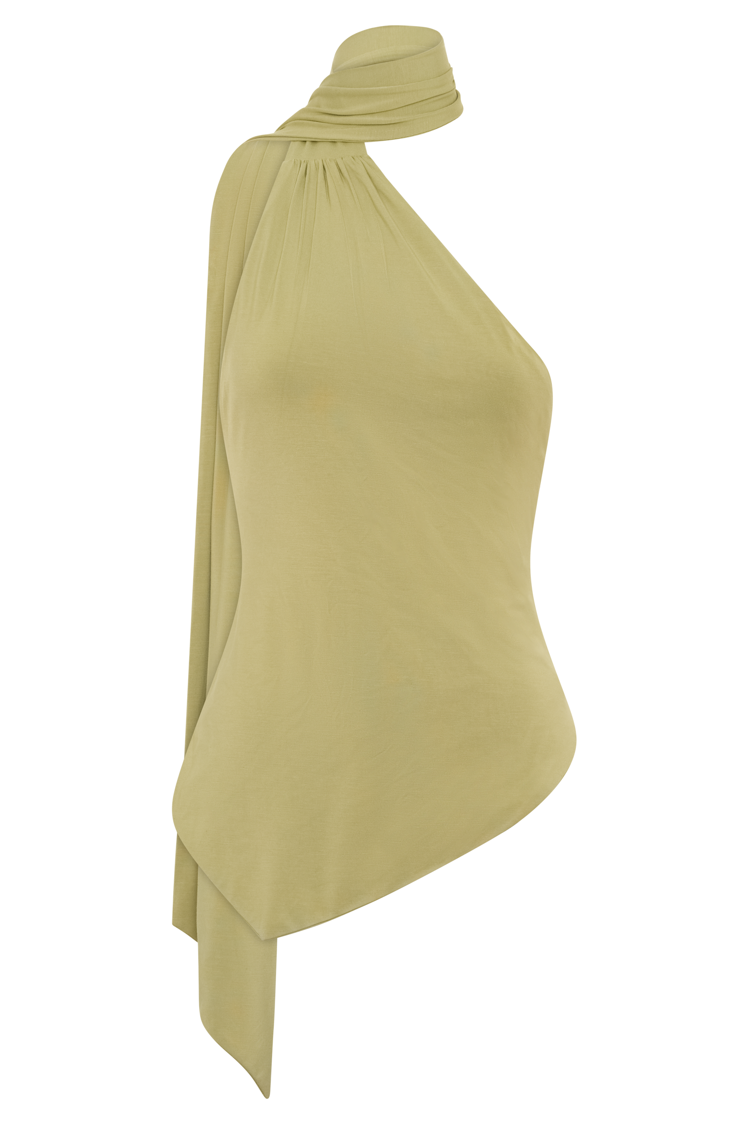 Jemma One Shoulder Tie Top - Apple Sage - Image 9