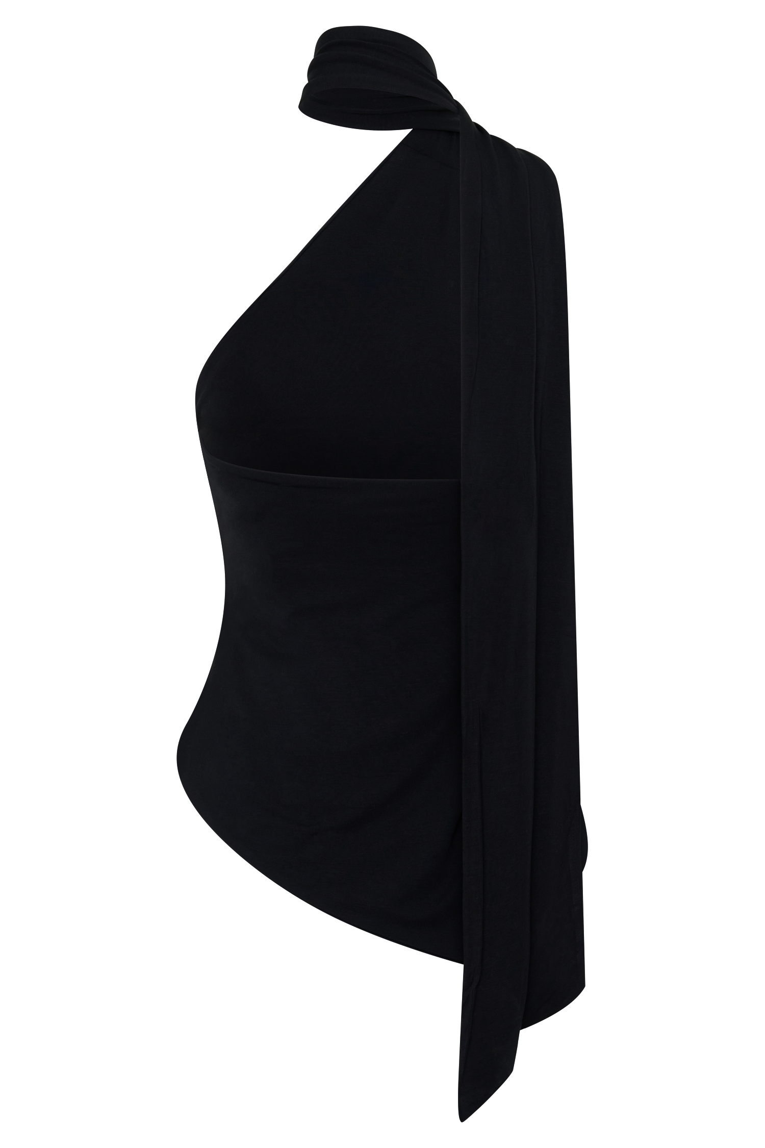 Jemma One Shoulder Tie Top - Black - Image 6