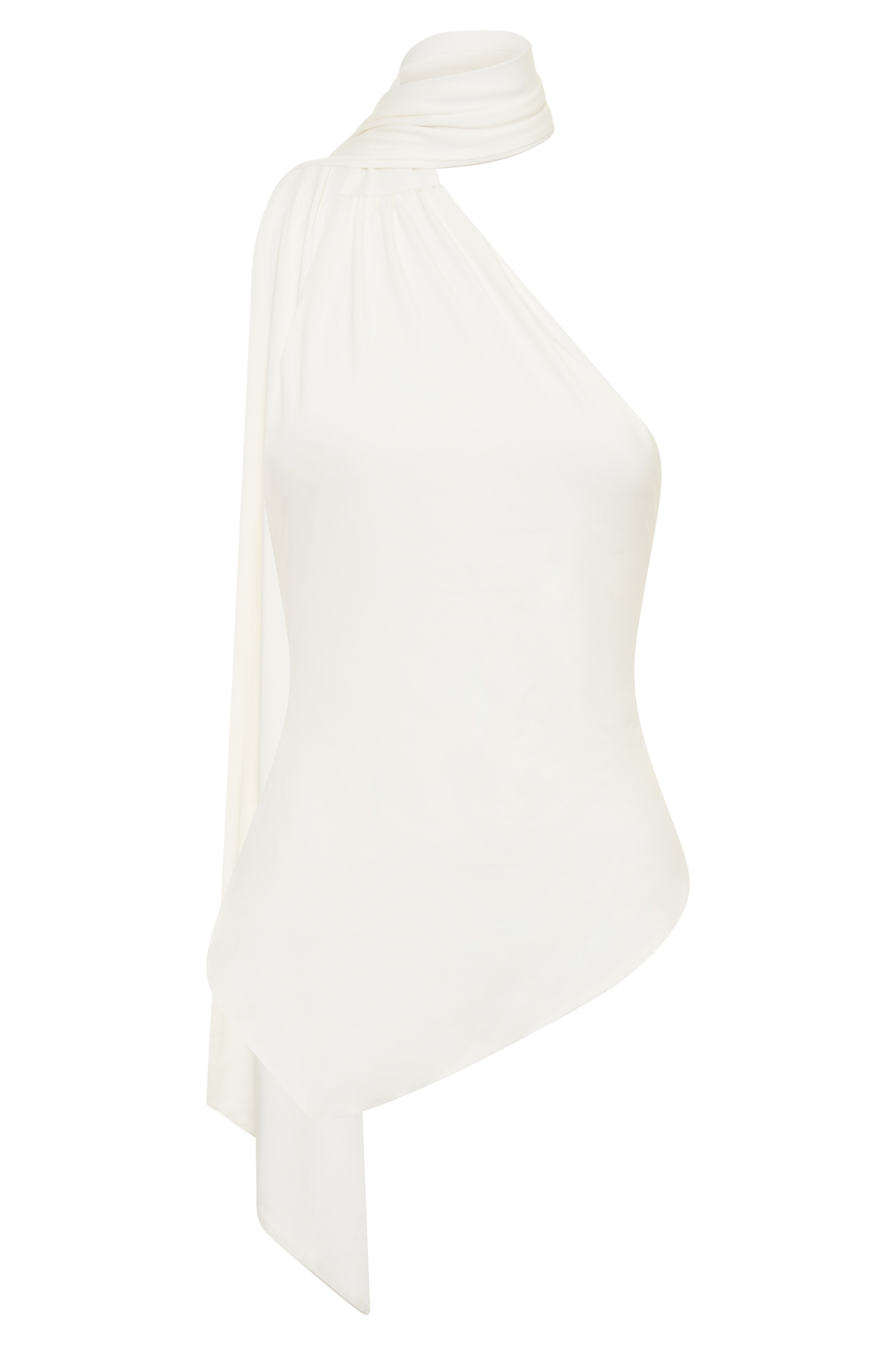 Jemma One Shoulder Tie Top - White - Image 9