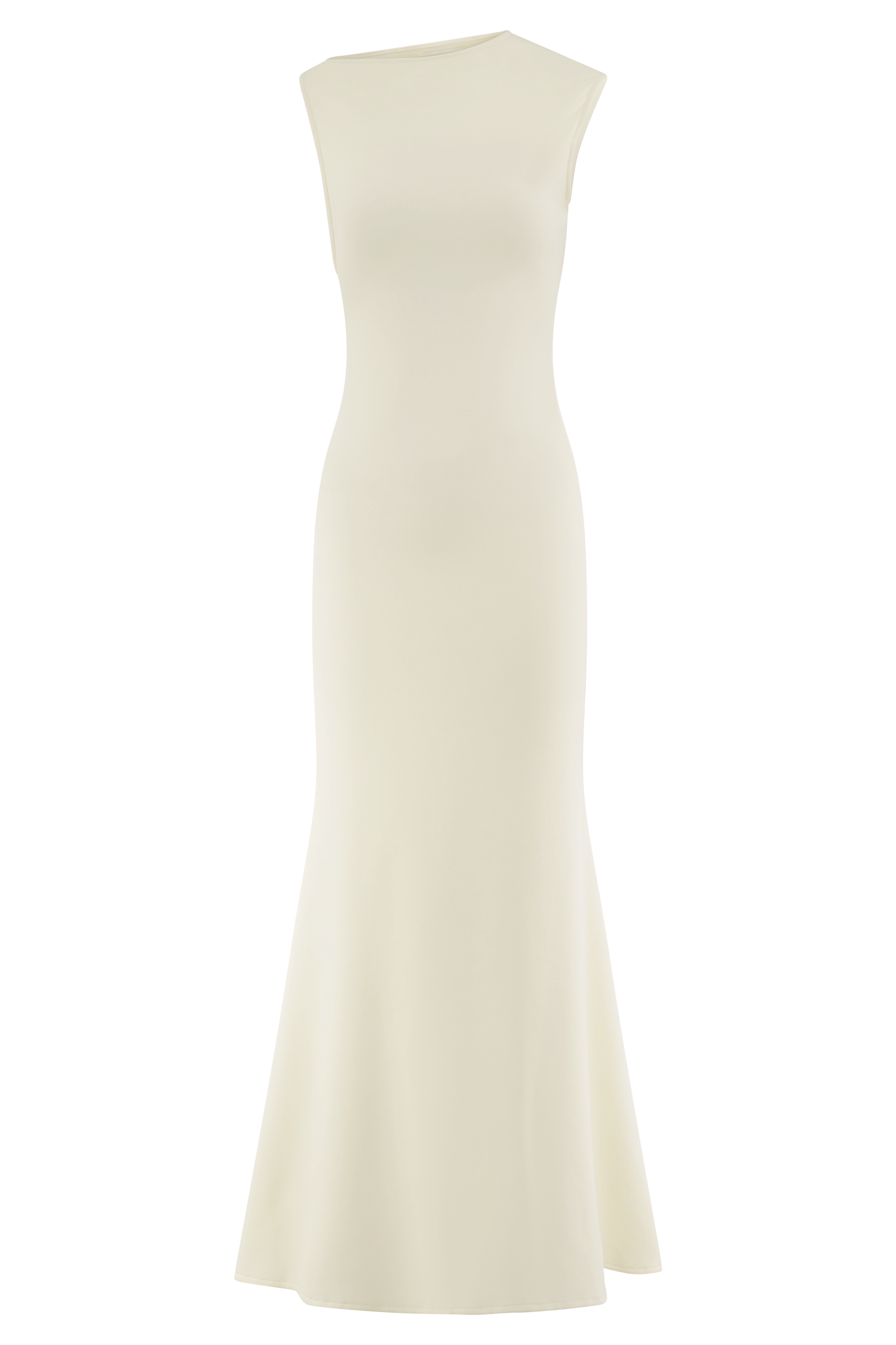 Katerina Scuba Jersey Cut Out Maxi Dress - Ivory - Image 7