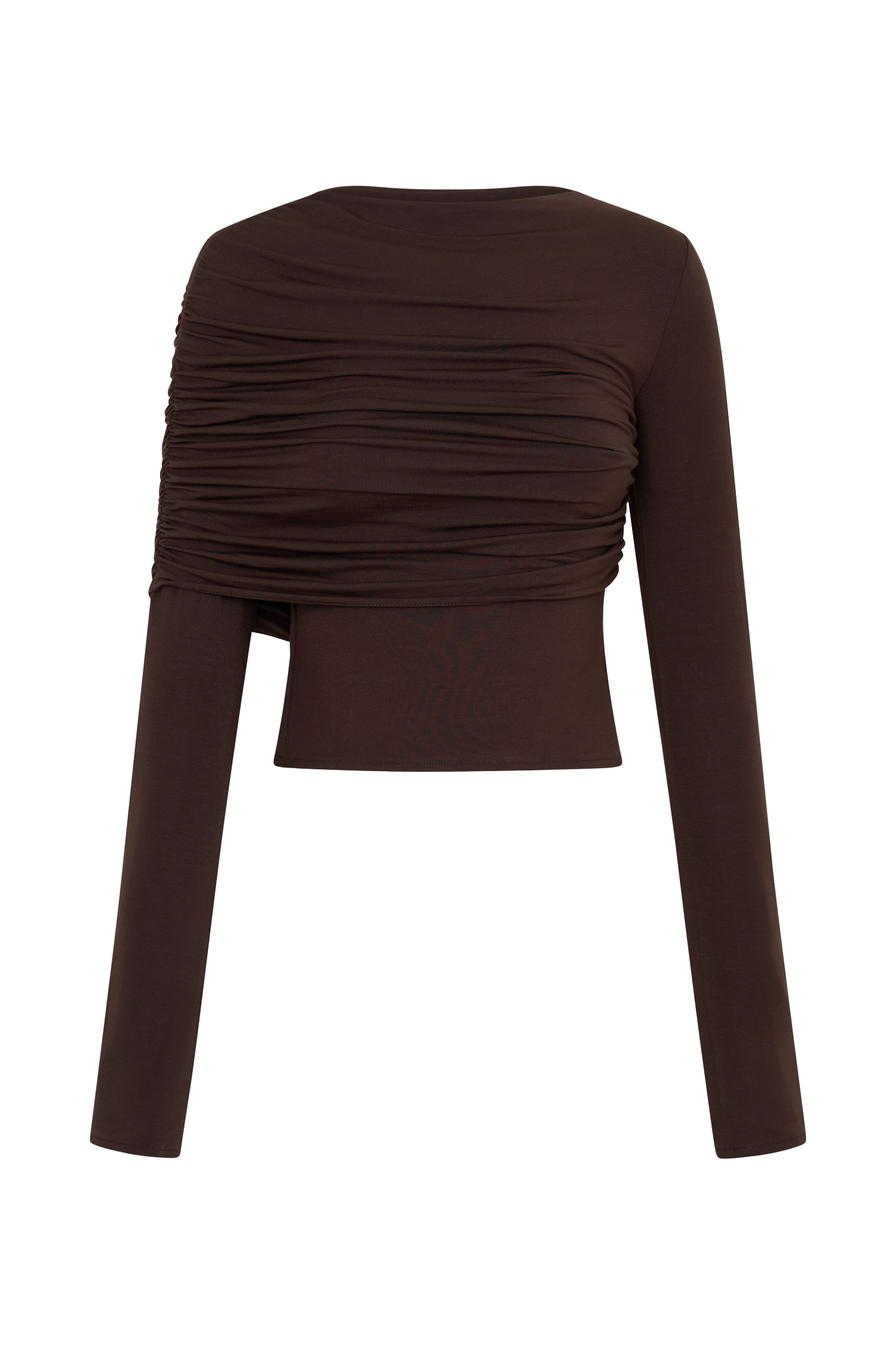 Keaton Modal Long Sleeve Overlay Top - Espresso - Image 9