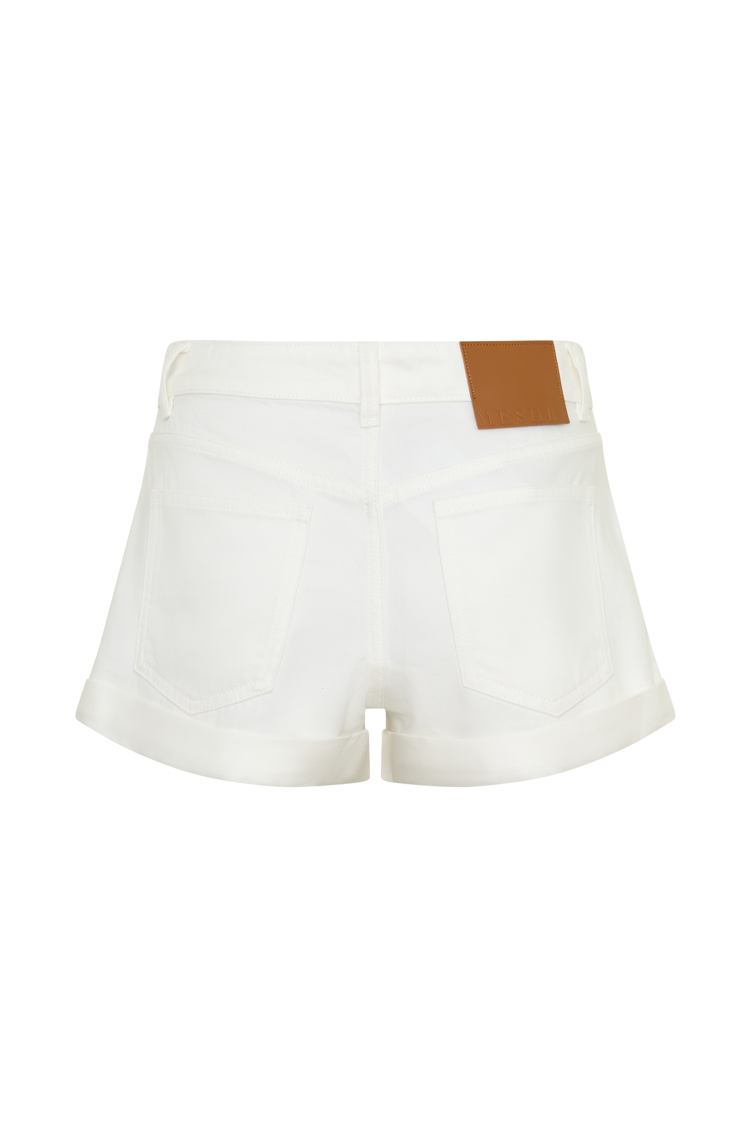 Krissy Rolled Hem Denim Shorts - White - Image 8