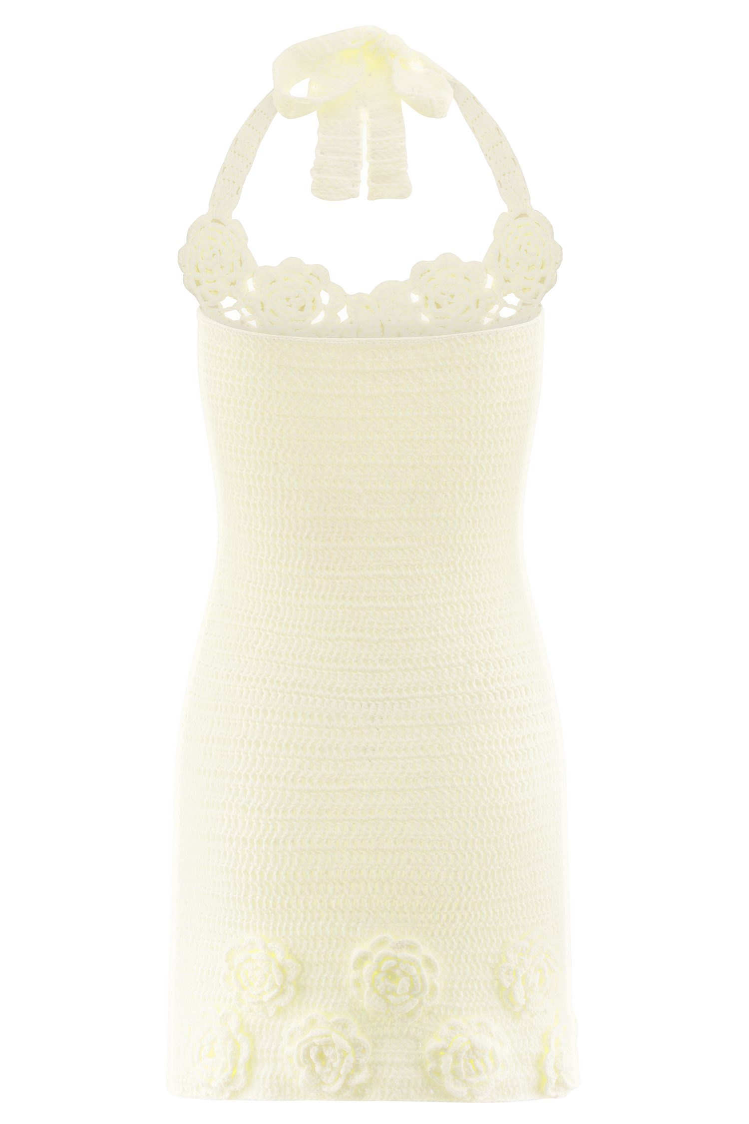 Liyah Floral Hand Crochet Mini Dress - Ivory - Image 8