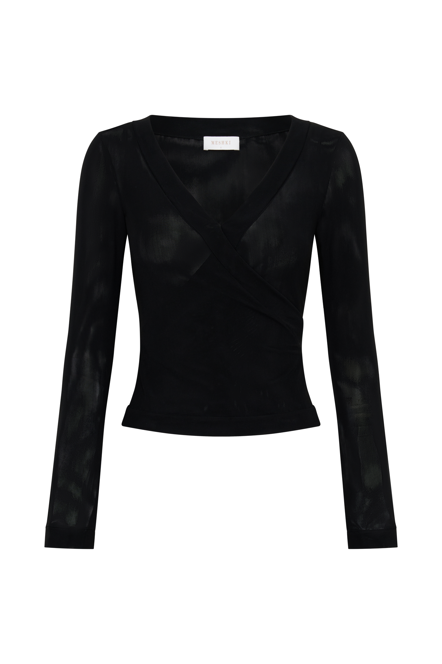 Lumi Long Sleeve Mesh Top - Black - Image 9