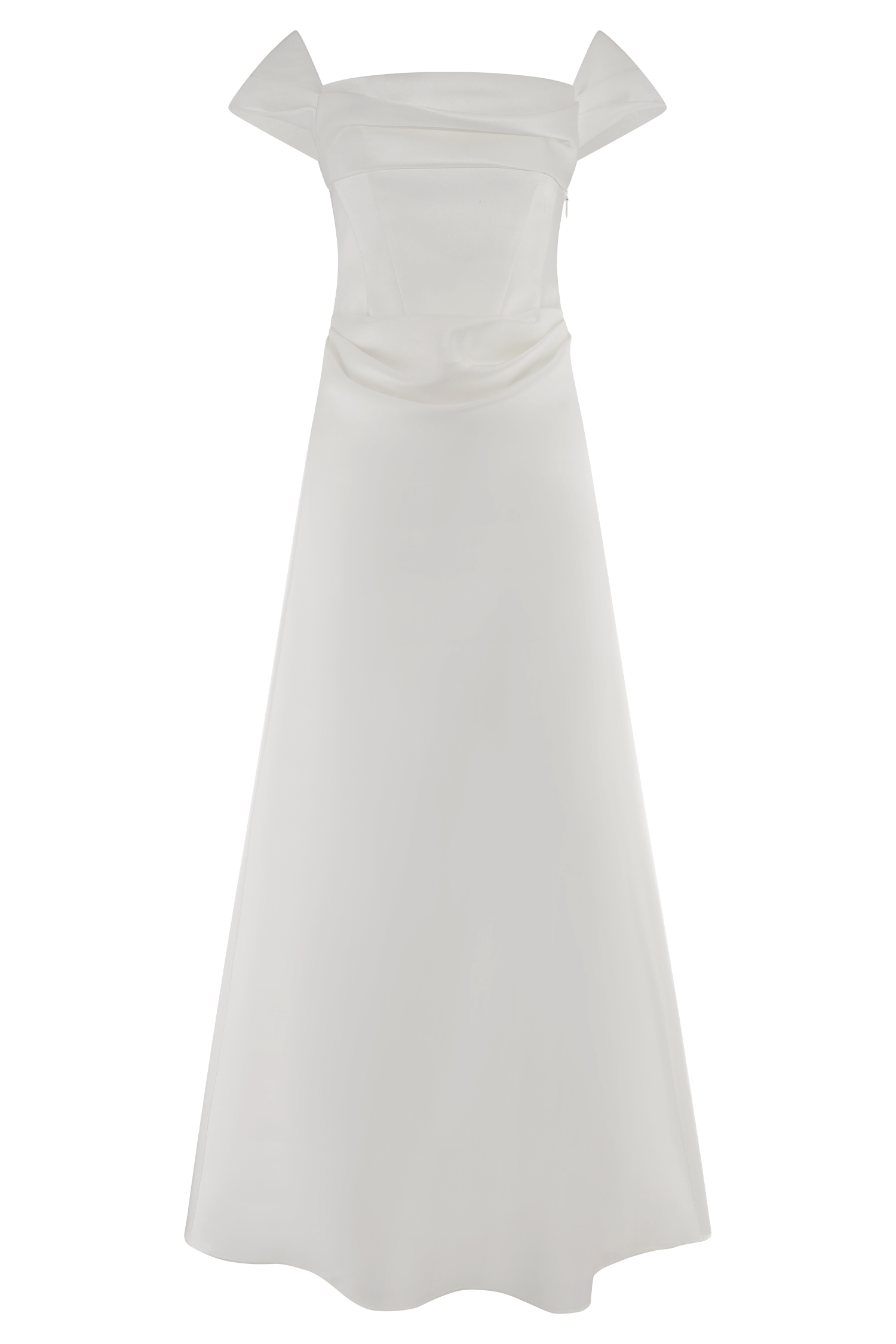 Luna Satin Off Shoulder Gown - White - Image 6