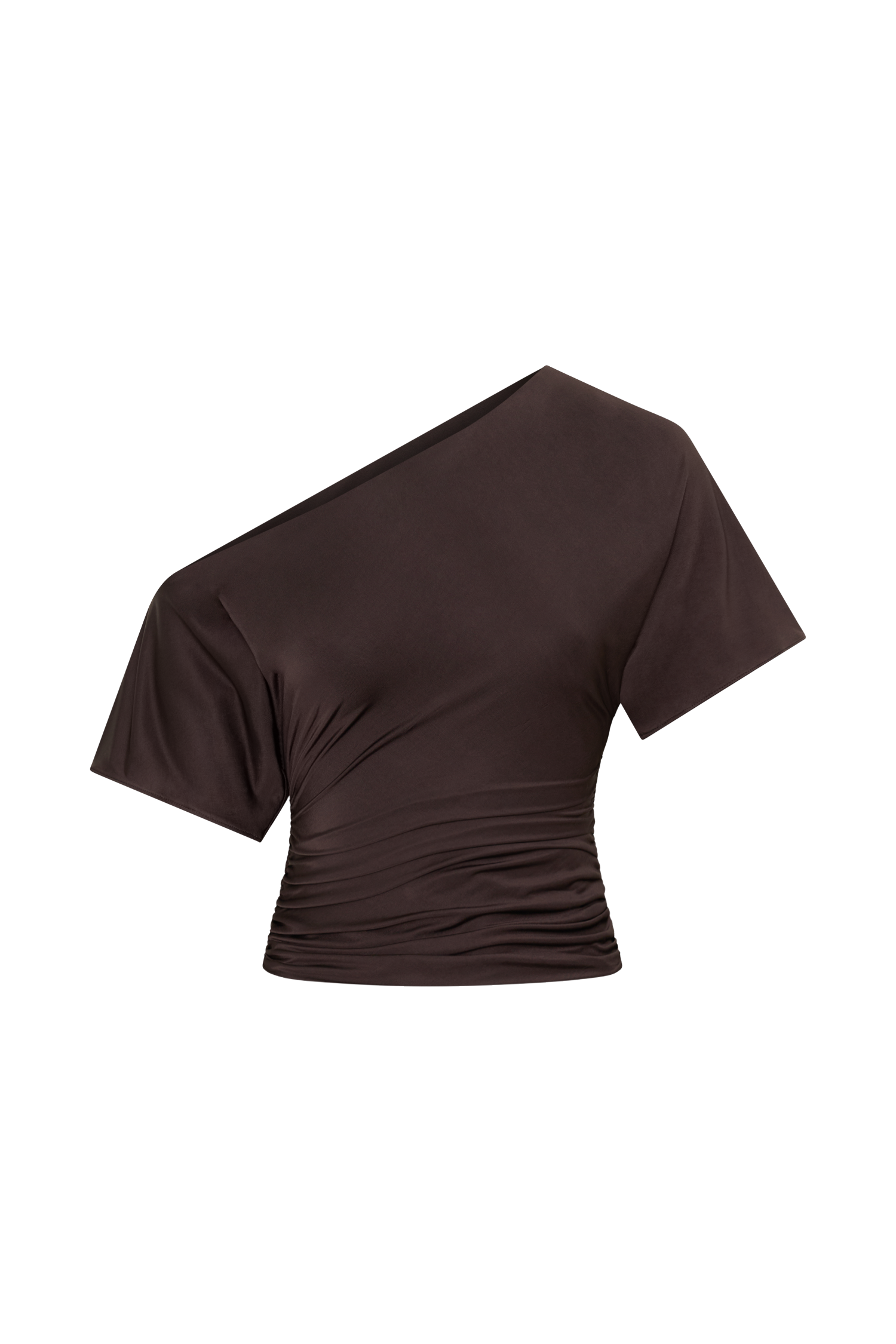Luu Off Shoulder Slinky Top - Dark Chocolate - Image 9