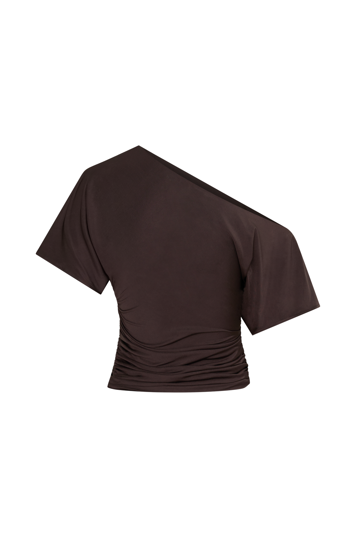Luu Off Shoulder Slinky Top - Dark Chocolate - Image 8
