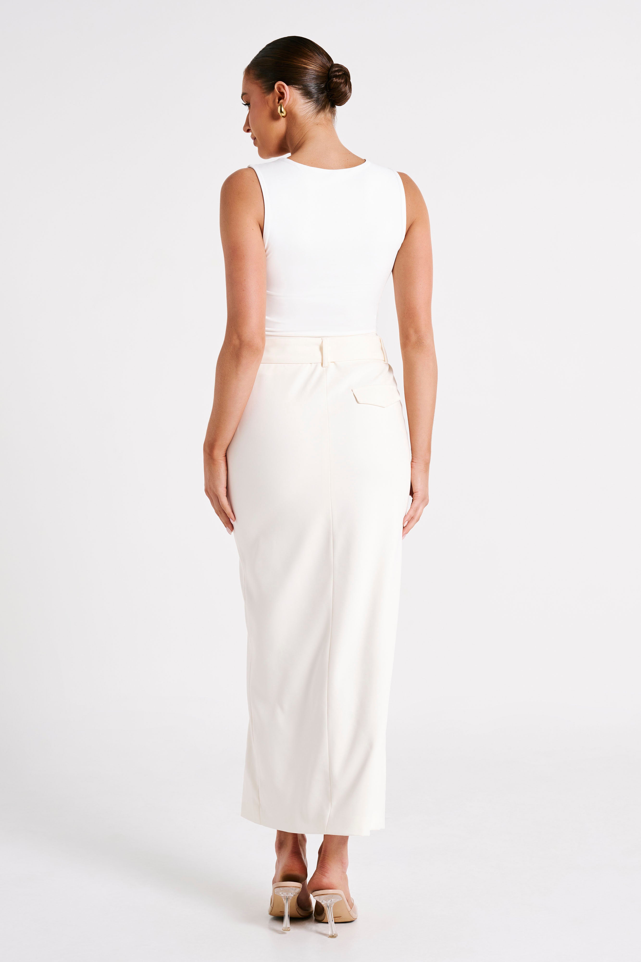 Linley Recycled Nylon Long Line Top - White - Image 3