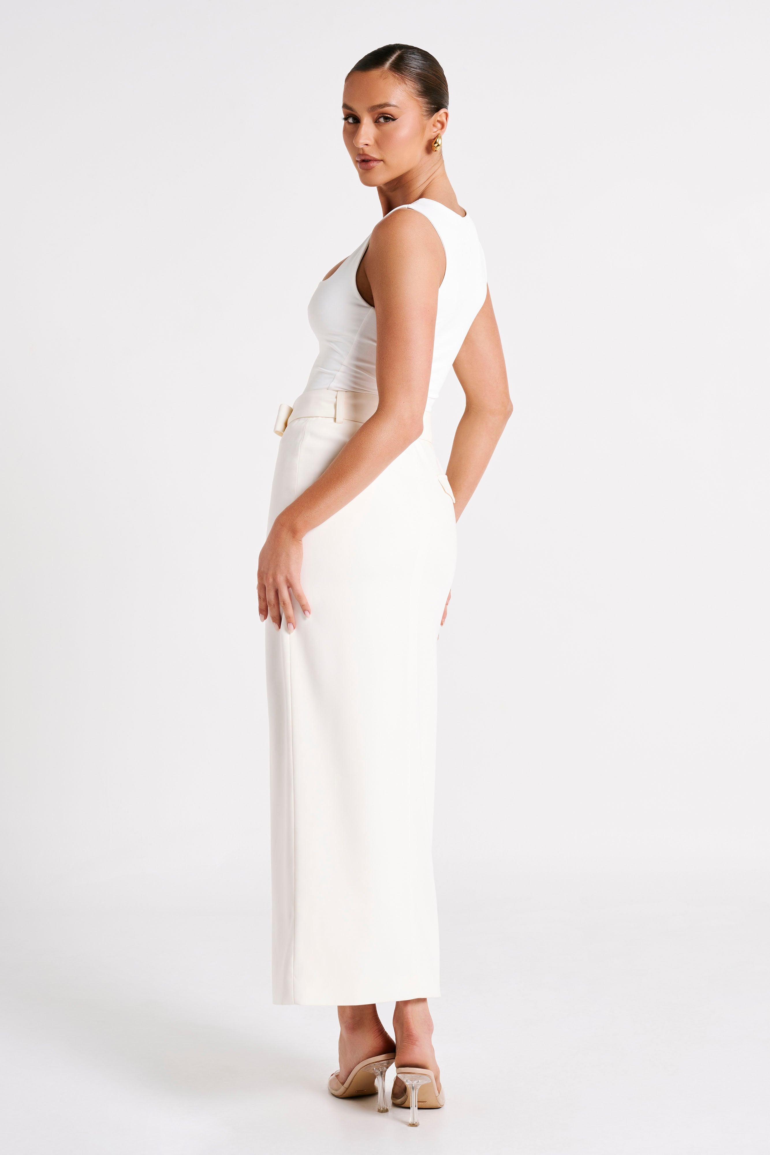 Linley Recycled Nylon Long Line Top - White - Image 6