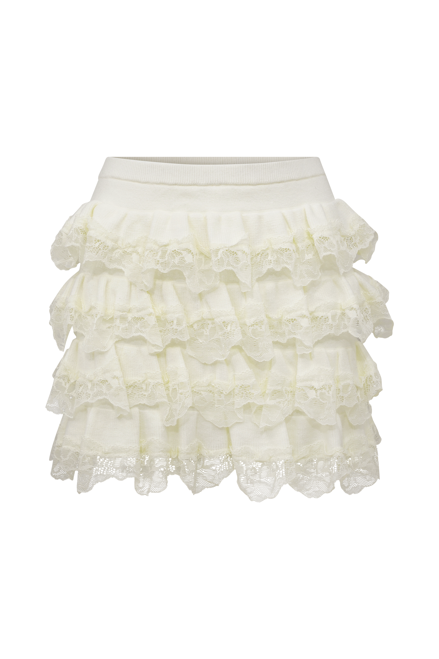 Margaret Lace Ruffle Mini Skort - Cream - Image 9