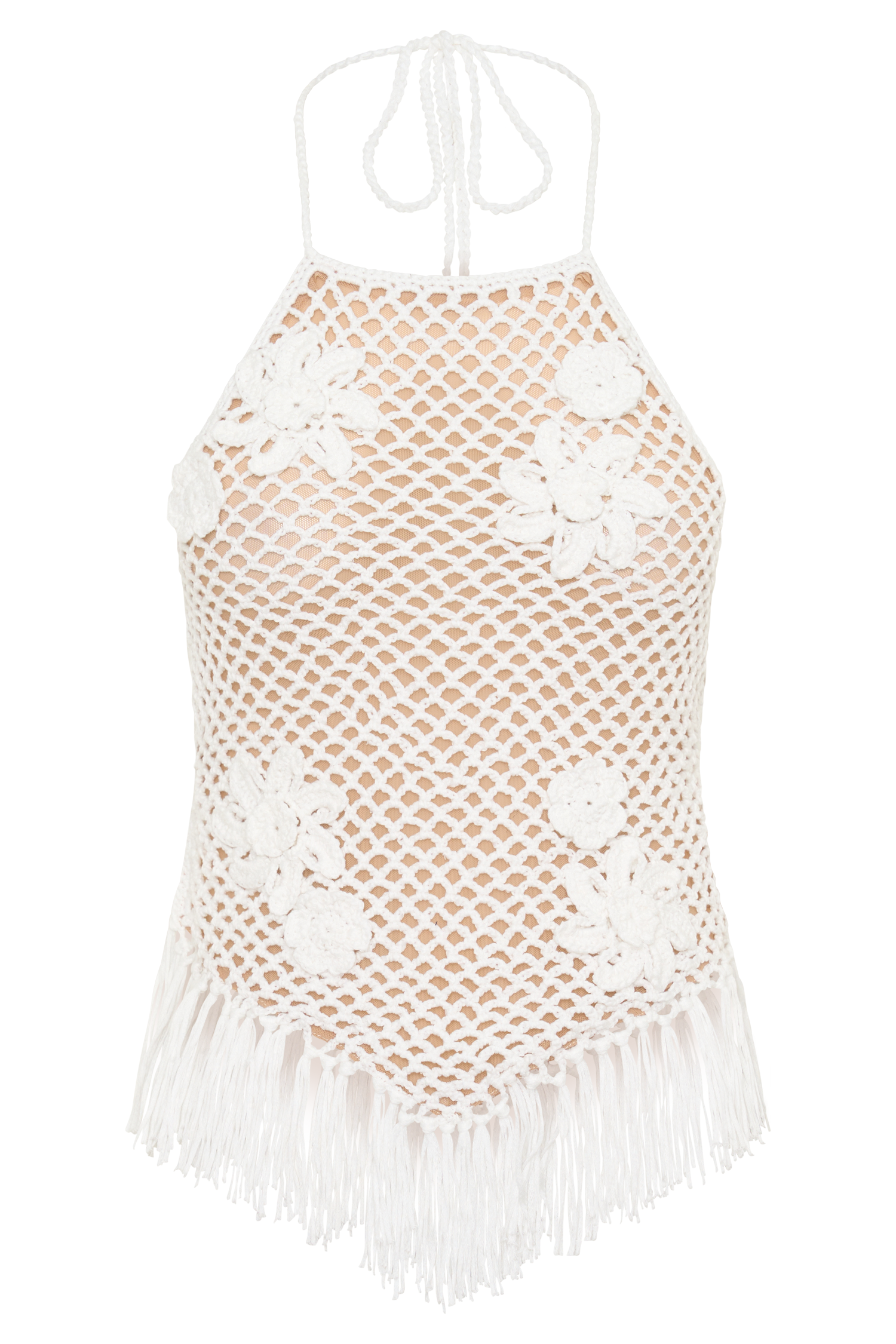 Miley Crochet Halter Top - Ivory - Image 9