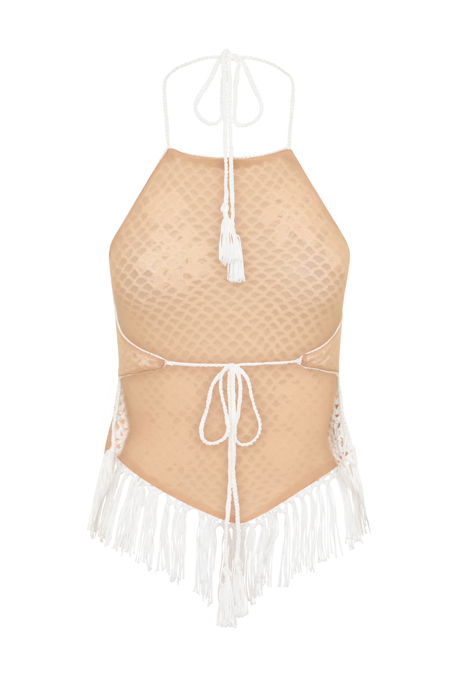 Miley Crochet Halter Top - Ivory - Image 8