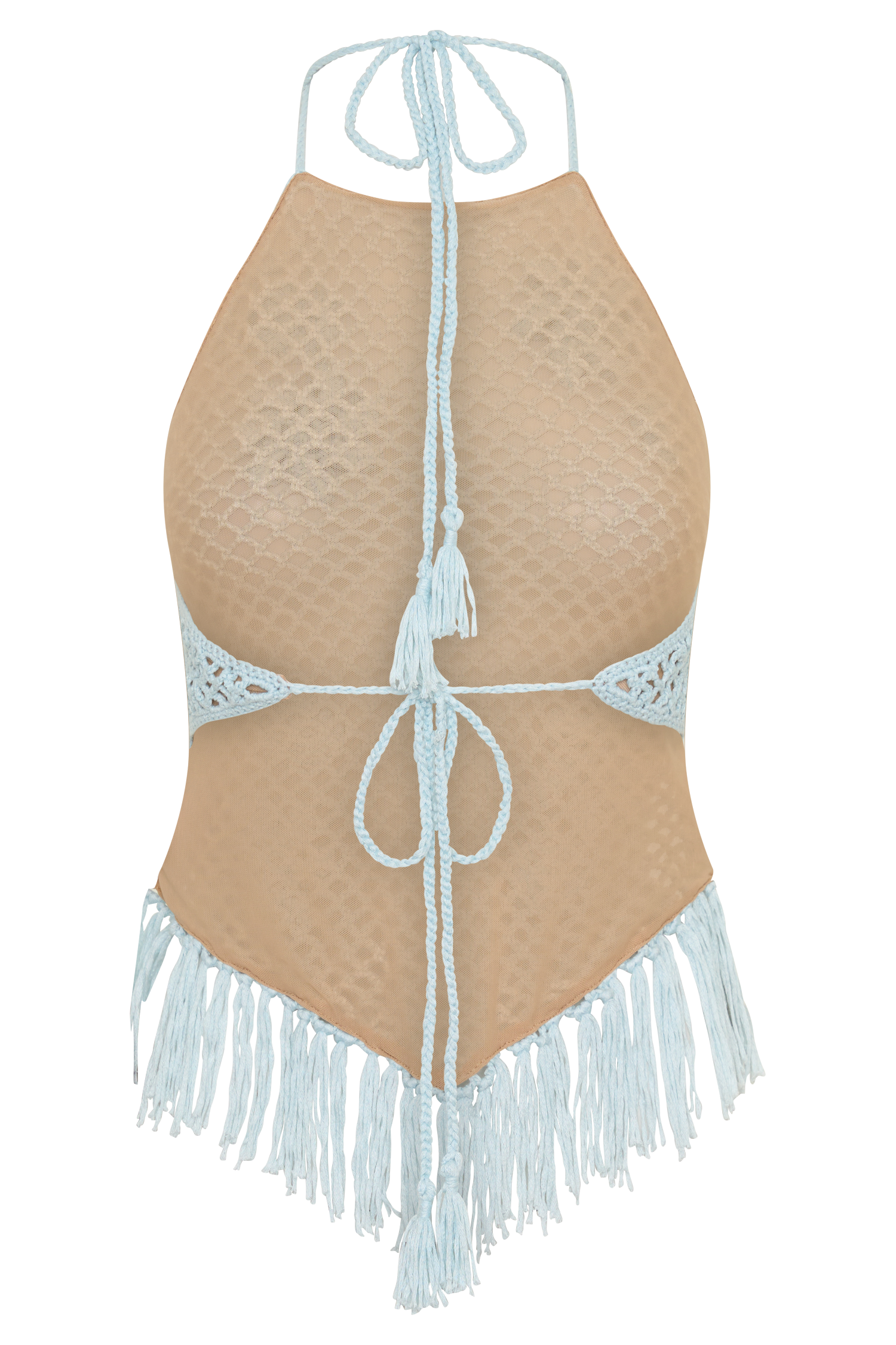 Miley Crochet Halter Top - Pale Aqua - Image 10