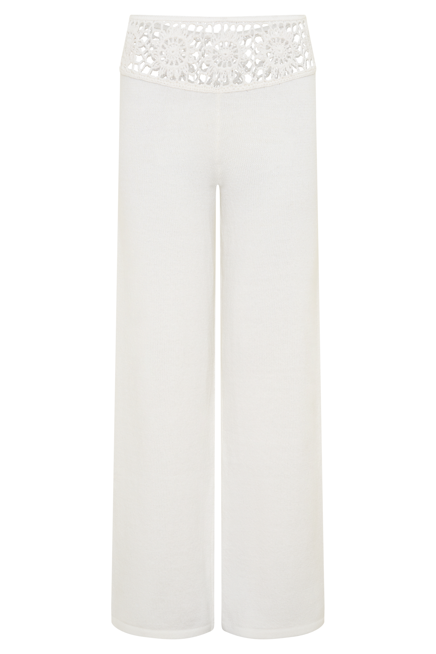 Miley Crochet Waistband Straight Leg Pant - Ivory - Image 8