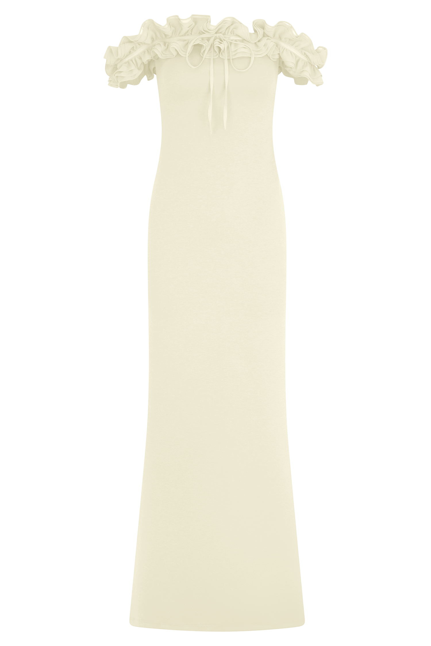 Nova Ruffle Off Shoulder Maxi Dress - Ivory - Image 8