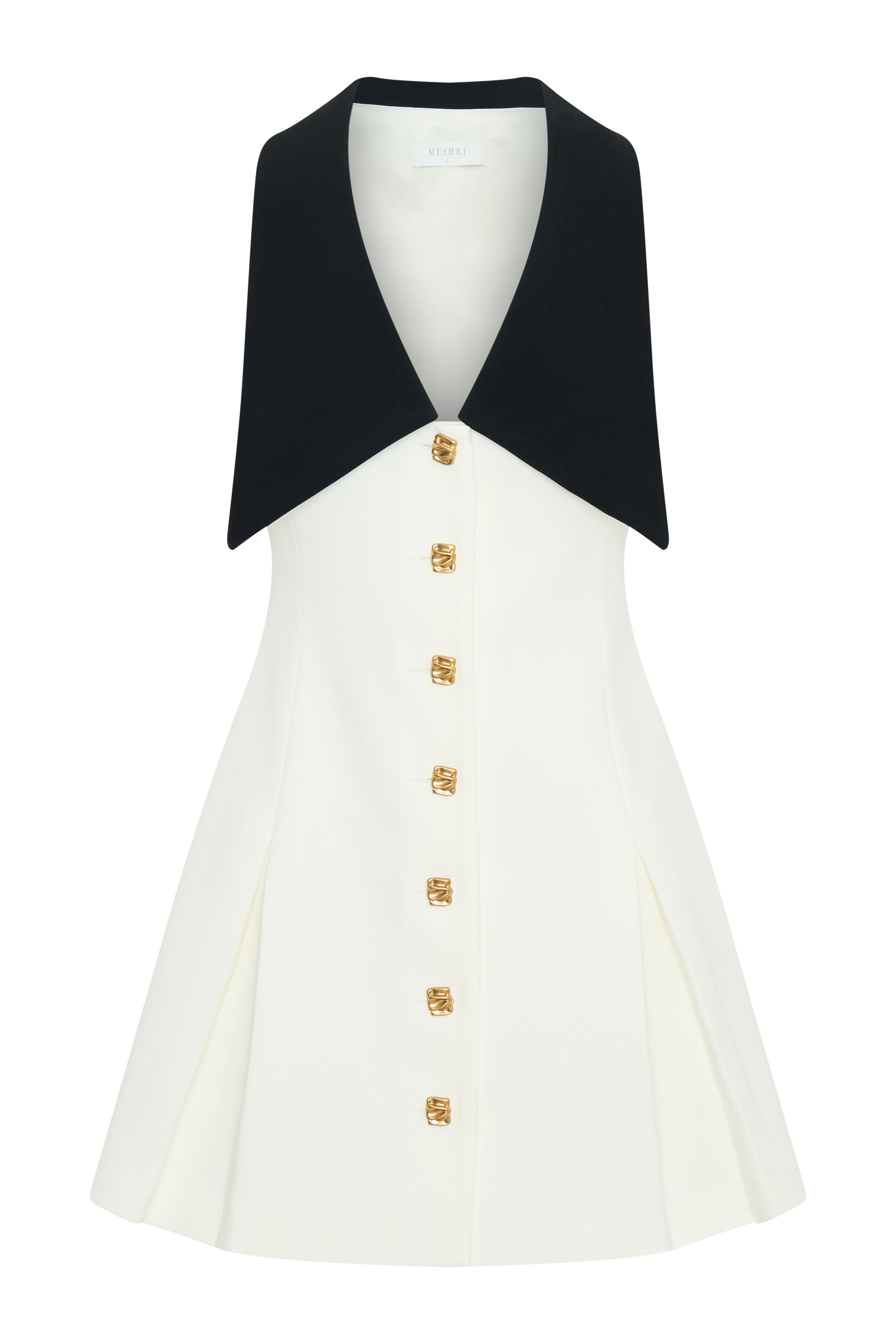 Oli Sleeveless Contrast Mini Dress - Ivory/Black - Image 7