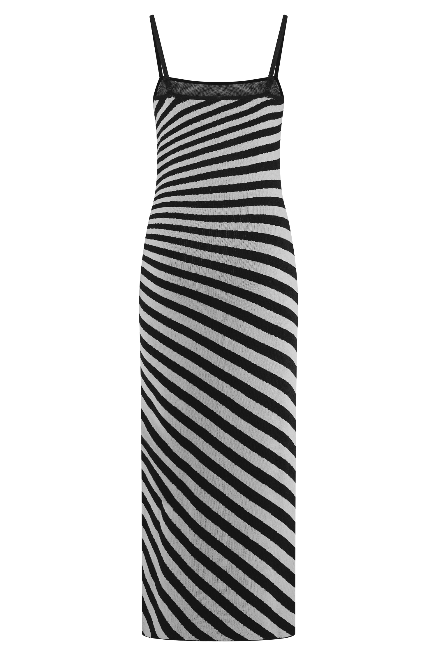 Raven Striped Knit Midi Dress - Black/White - Image 6